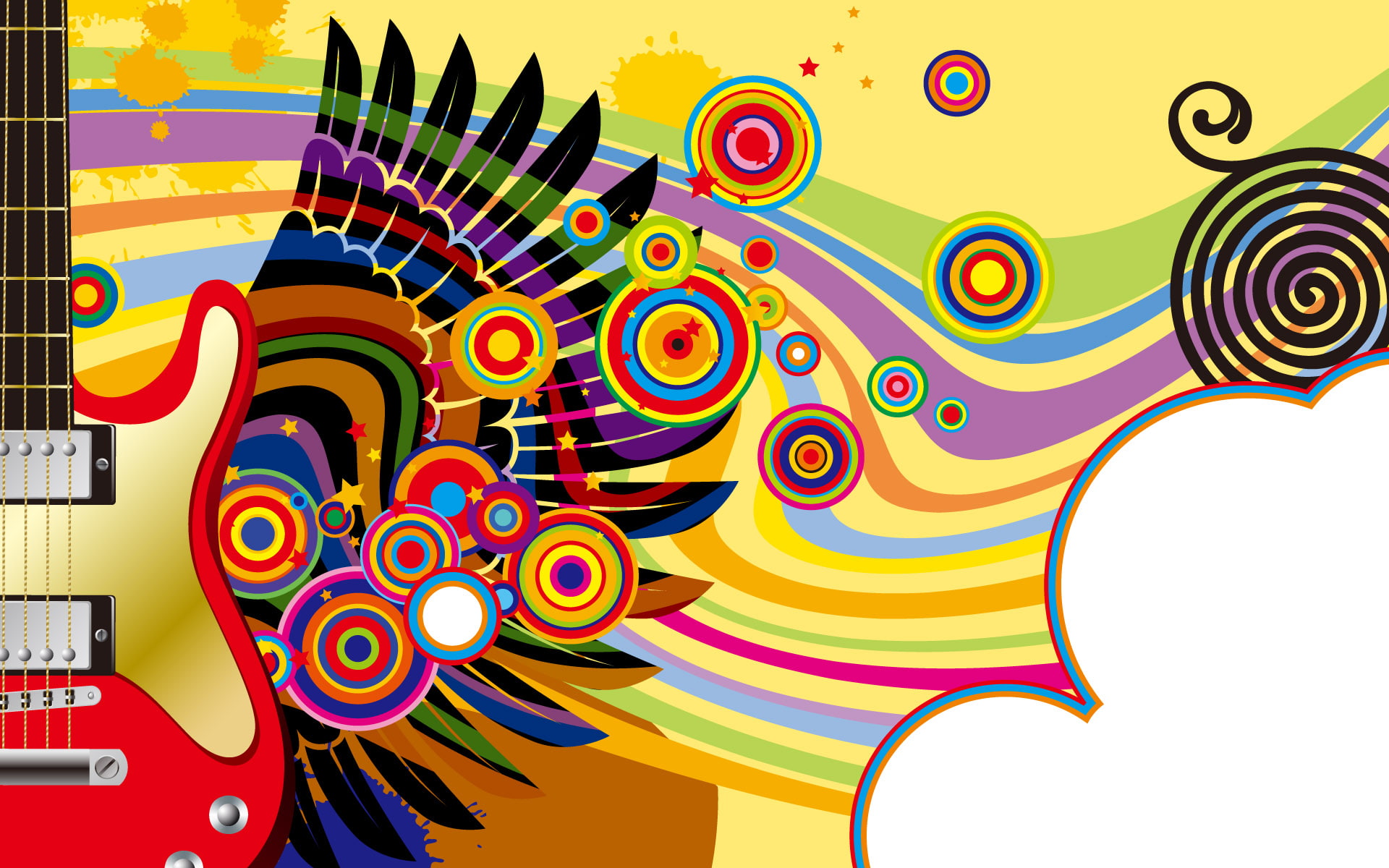 wing, electric, guitar, 1080P, vector and design, HD Wallpaper