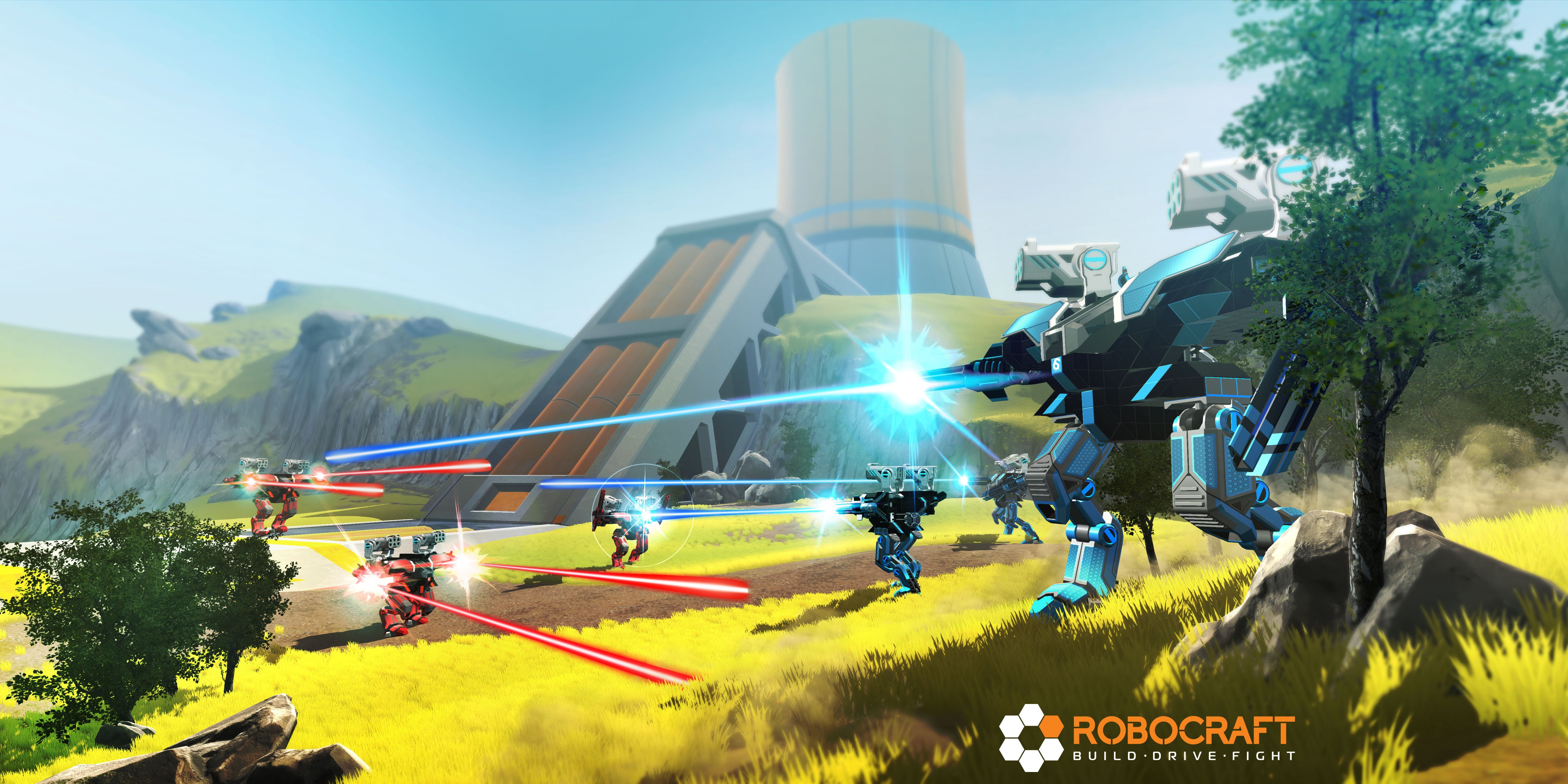 environment, incidental people, robocraft, tree, video games, men, architecture, government, robot, plant, outdoors, day, water, building exterior, 5K, HD Wallpaper