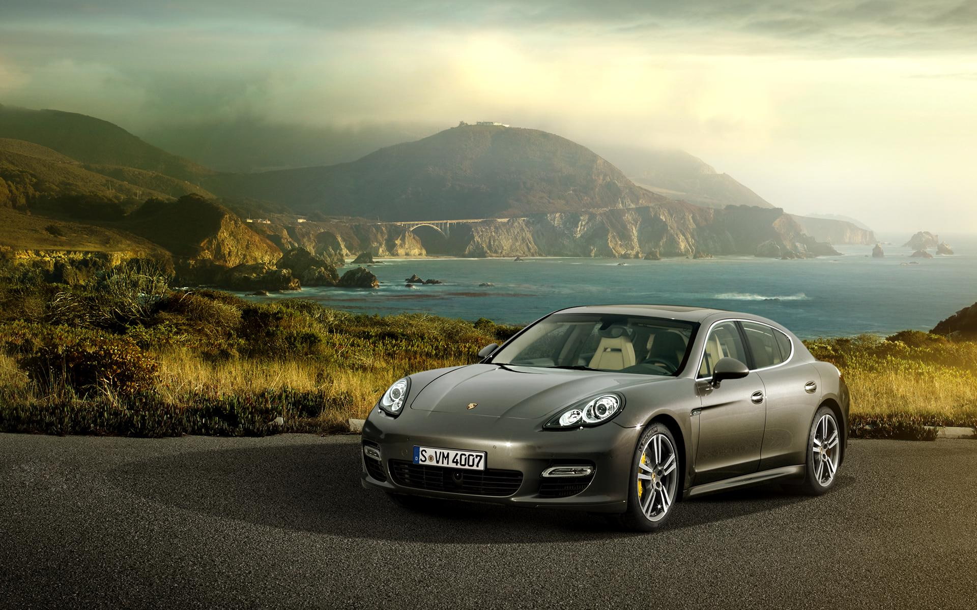 turbo, panamera, porsche, cars, sedan, s, 1080P, gray, HD Wallpaper