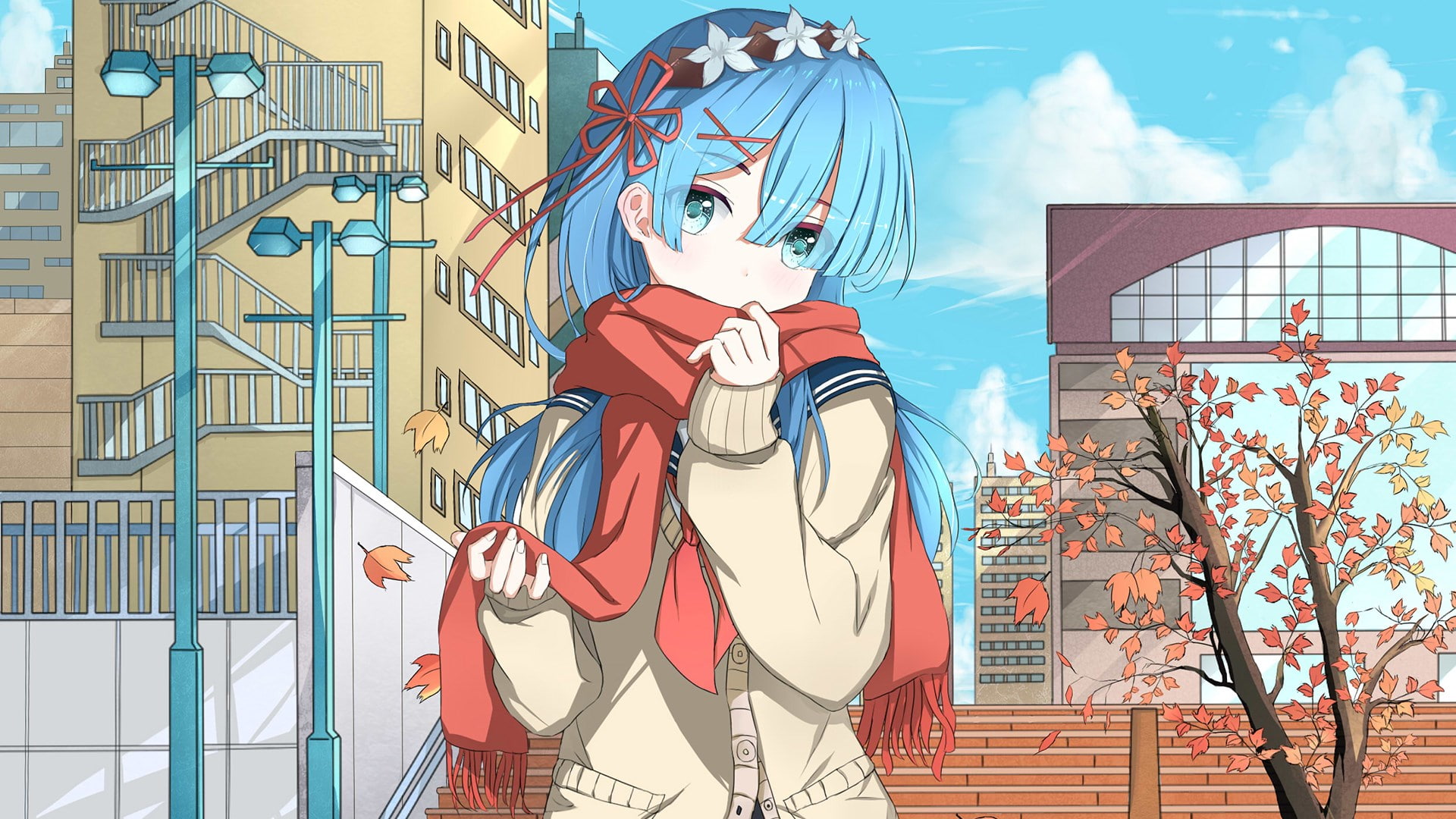 teenager, emotion, built structure, technology, adult, architecture, connection, front view, rezero starting life in another world, women, nature, city, HD Wallpaper