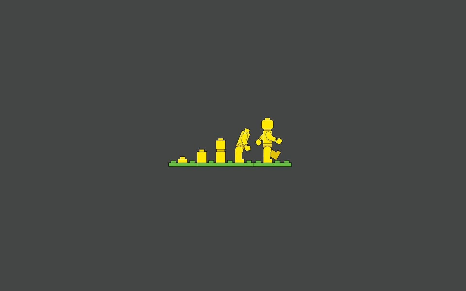 toys, illuminated, technology, simplicity, parody, arrow symbol, LEGO, black background, evolution, multi colored, copy space, computer icon, leaving, atheism, HD Wallpaper