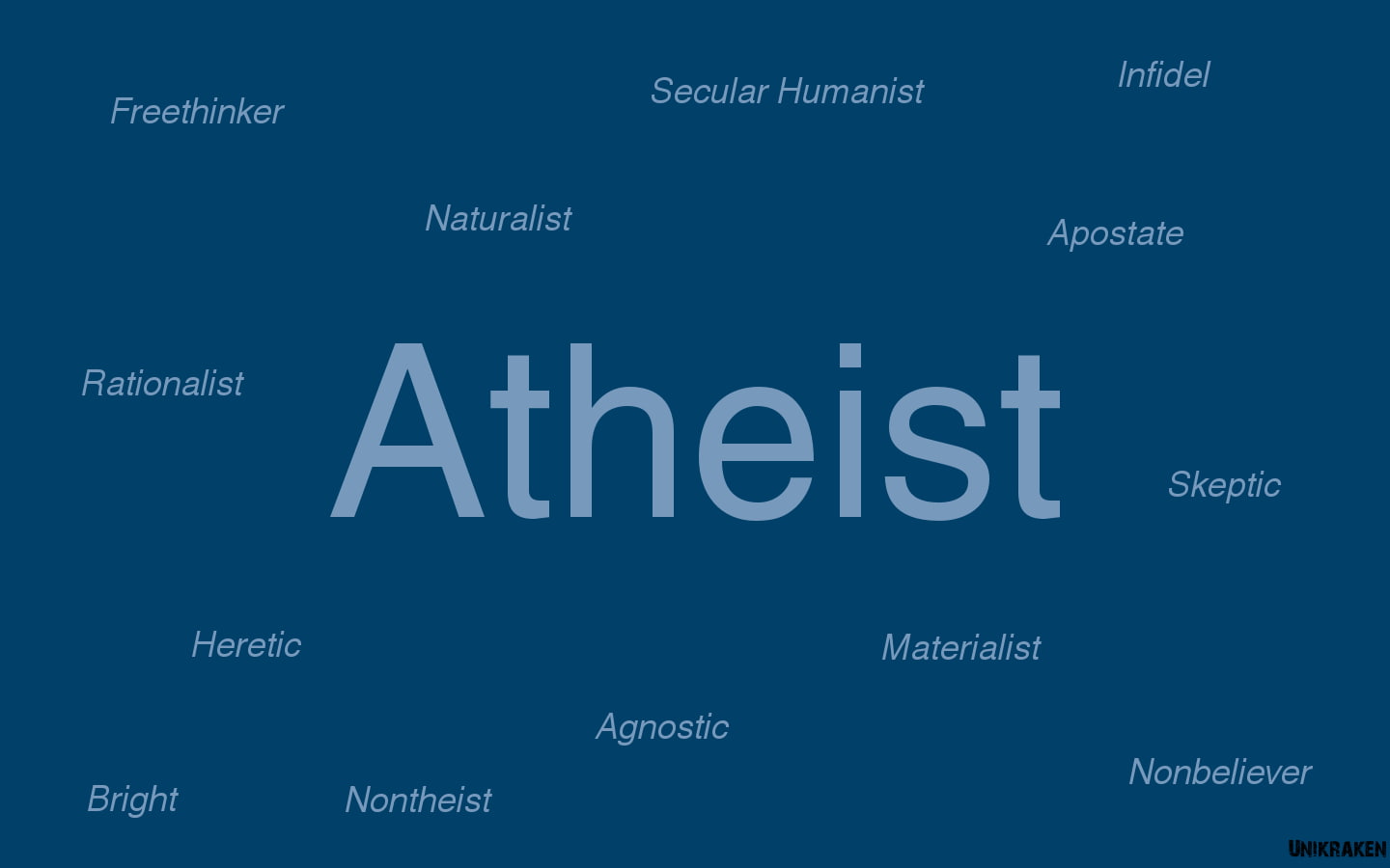 atheism, blue, text, 720P, HD Wallpaper