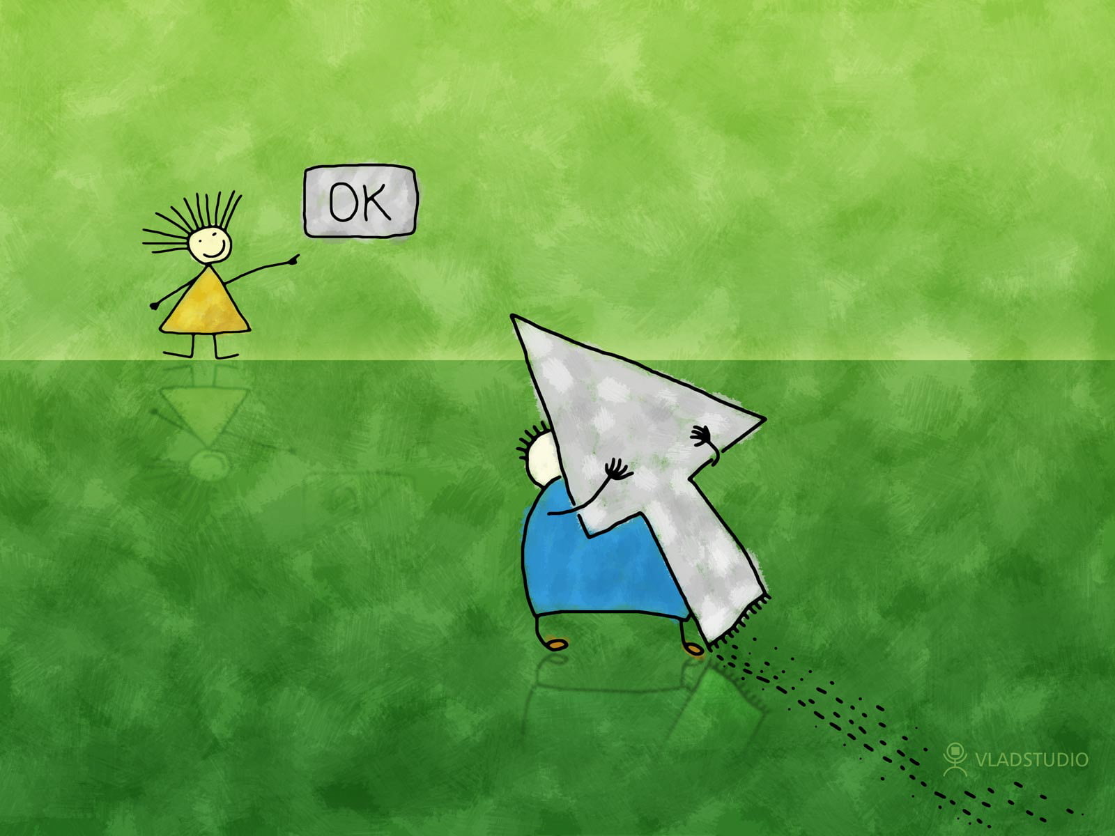 board, 720P, green, copy space, communication, cursor, nature, arrow symbol, two, business, art and craft, guidance, technology, no people, digitalillustration, HD Wallpaper