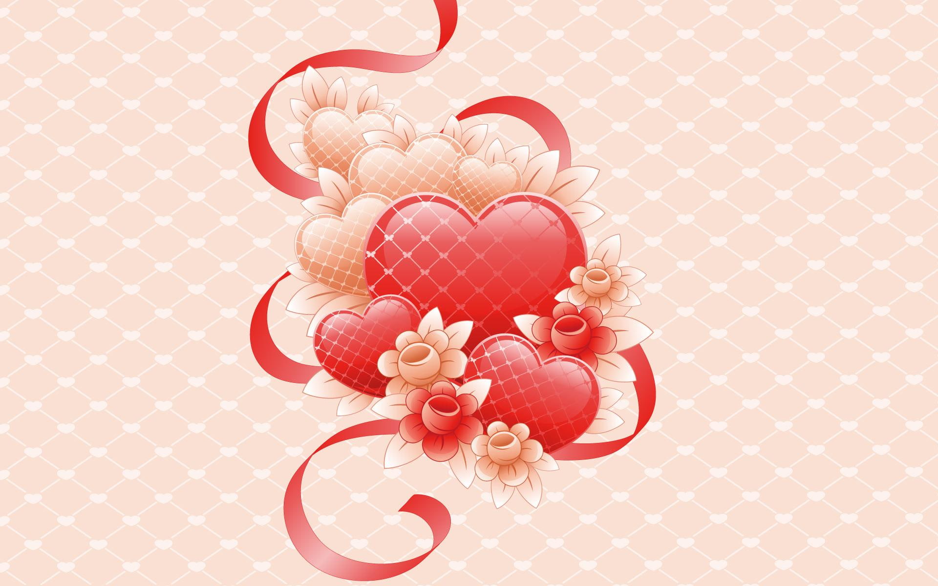 love, 3d and abstract, 1080P, heart, abstract, hearts, valentines day, HD Wallpaper