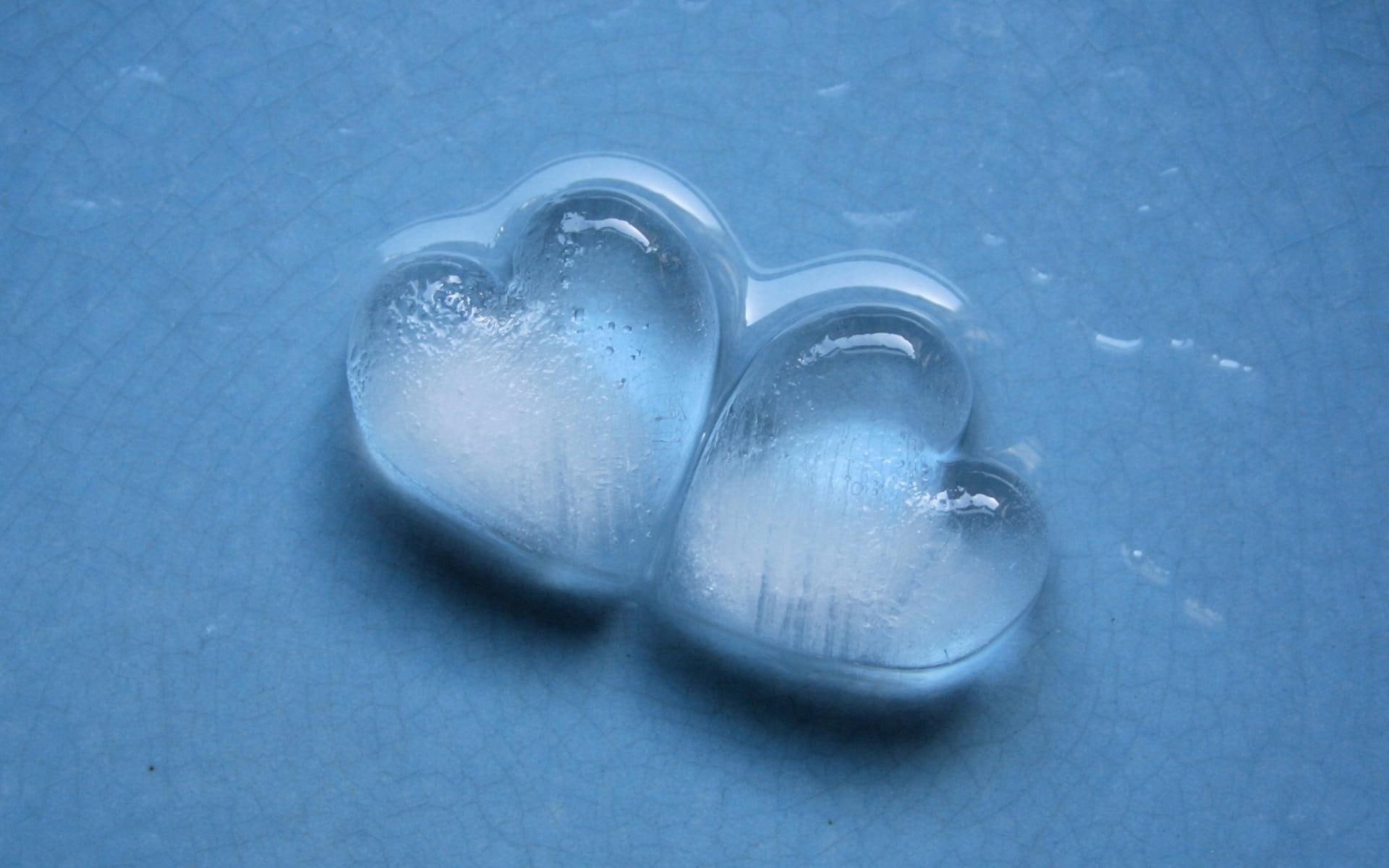 hearts, 3d and abstract, love, forever, ice, 1080P, HD Wallpaper