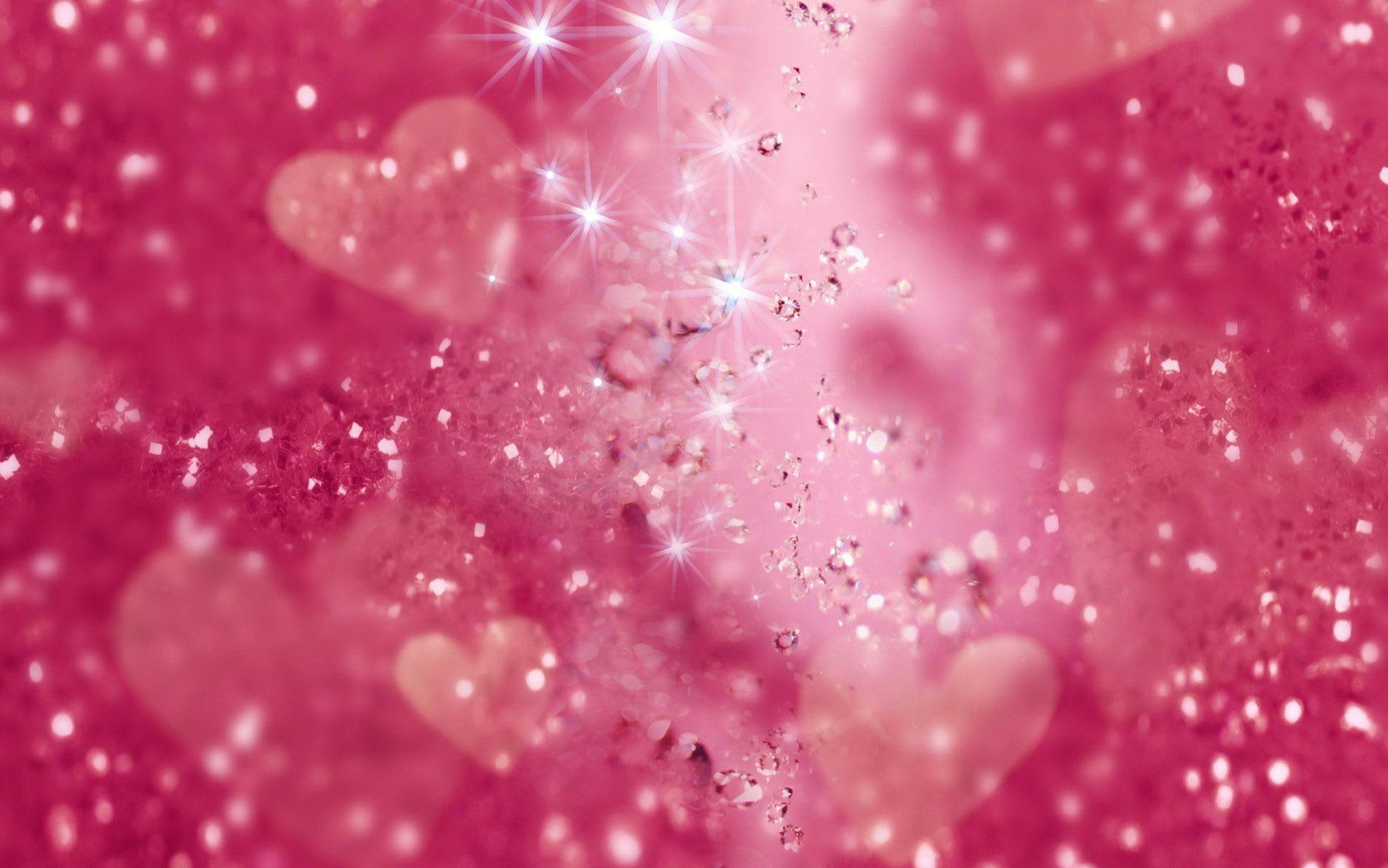 3d and abstract, heart, abstract, 3d-art, diamond, hearts, 1080P, pink, diamonds, HD Wallpaper
