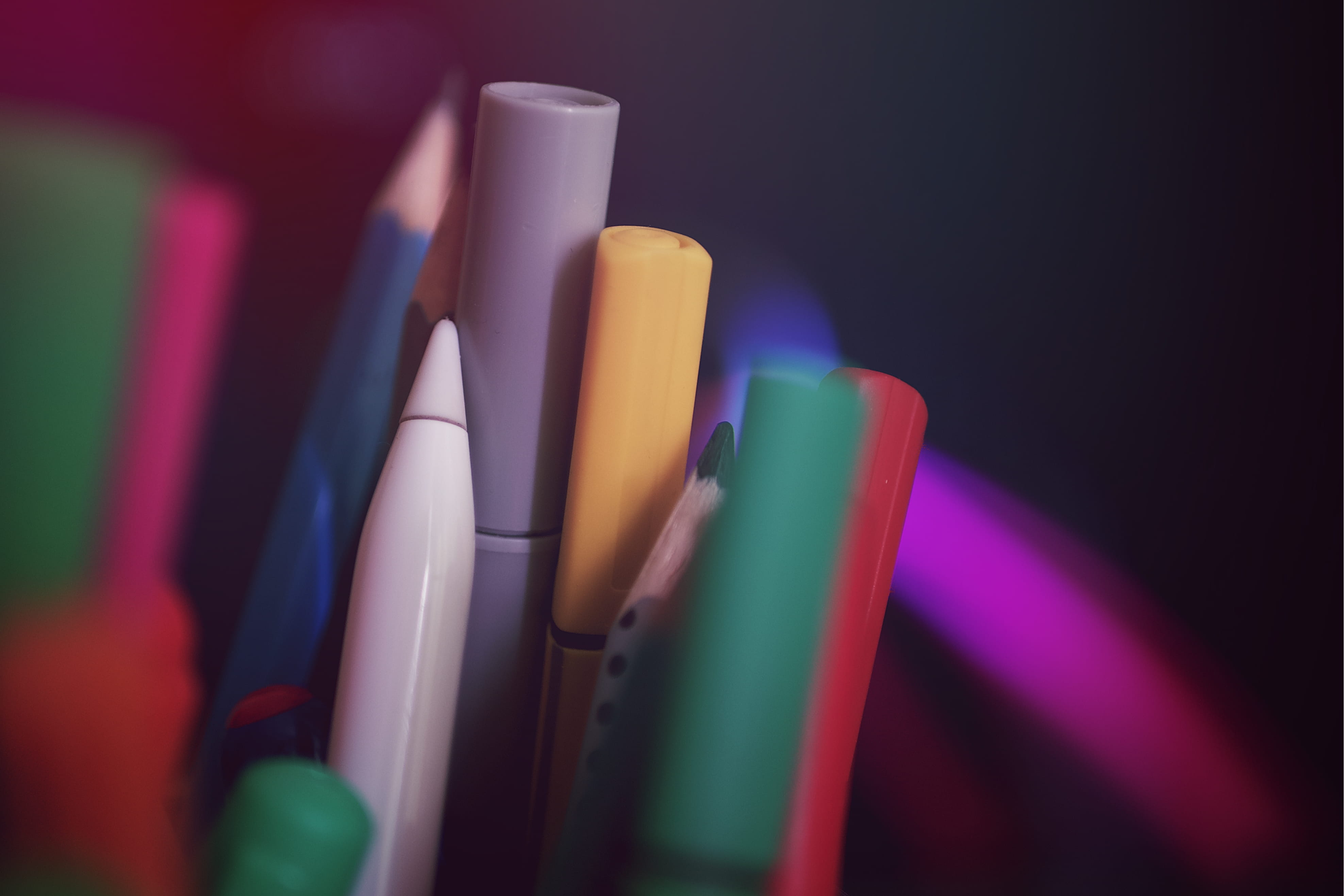 choice, no people, cylinder, studio shot, close-up, paper, brush, business, variation, office, ukraine, pen, crayon, colors, pink color, indoors, white board, HD Wallpaper