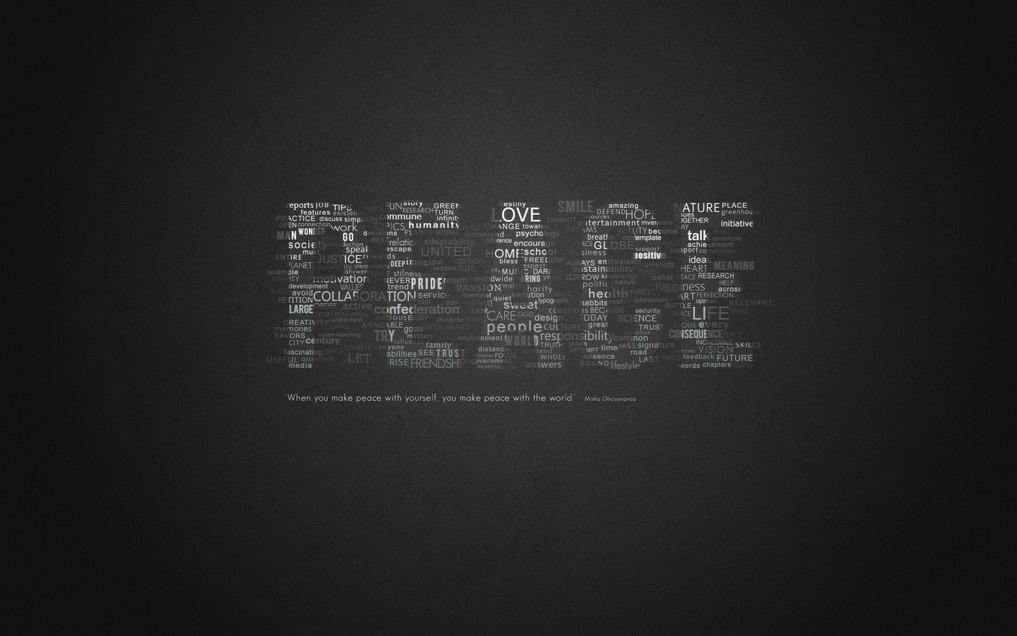 minimalism, typography, monochrome, peace, 720P, quote, HD Wallpaper