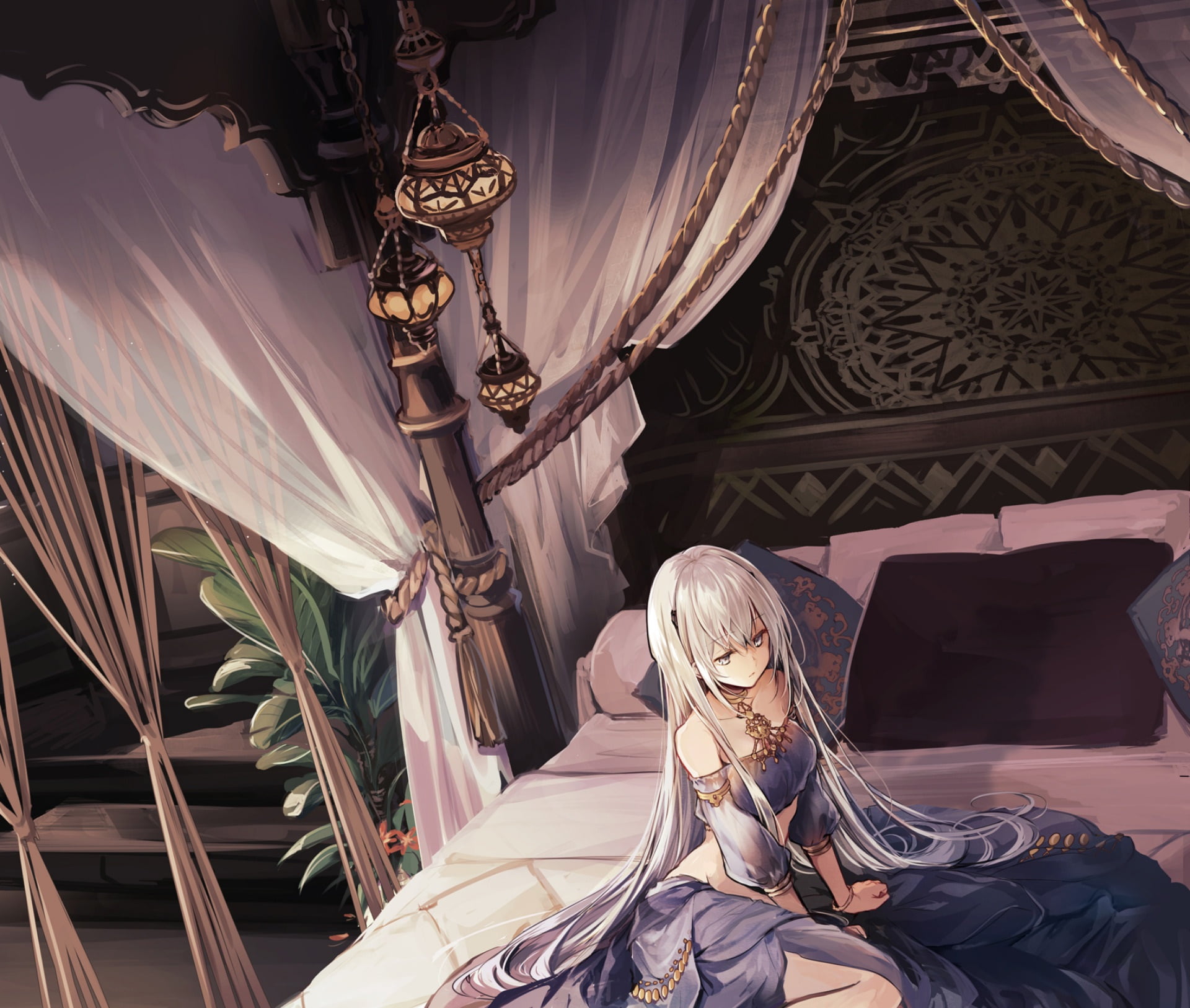 White Eyes, If Its for My Daughter, 1080P, Bed, Anime, If Its for My Daughter Id Even Defeat a Demon Lord, Girl, Latina (If Its for My Daughter), Id Even Defeat a Demon Lord, HD Wallpaper