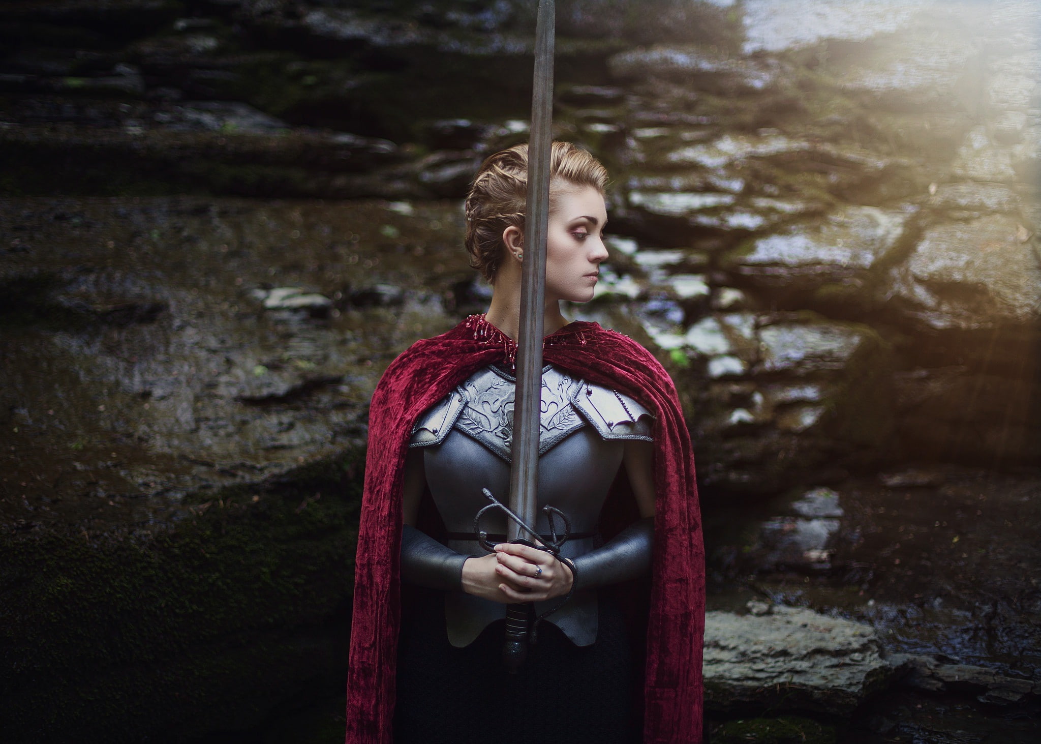 one person, outdoors, young women, cloaks, hair, knight, day, looking away, teenager, real people, beautiful woman, beauty, women, leisure activity, 1080P, HD Wallpaper