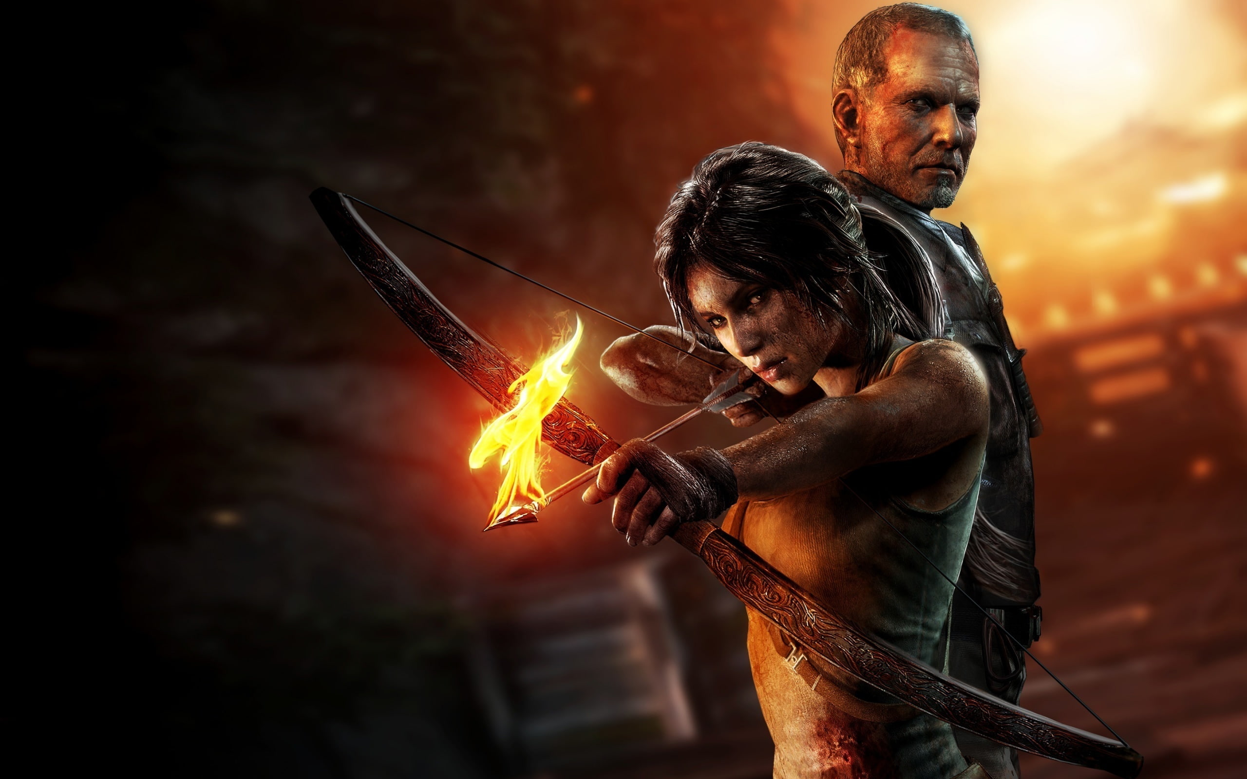 Fire, 2013, Croft, Tomb, us, 2K, Raider, last, game, Bow, Lara, HD Wallpaper