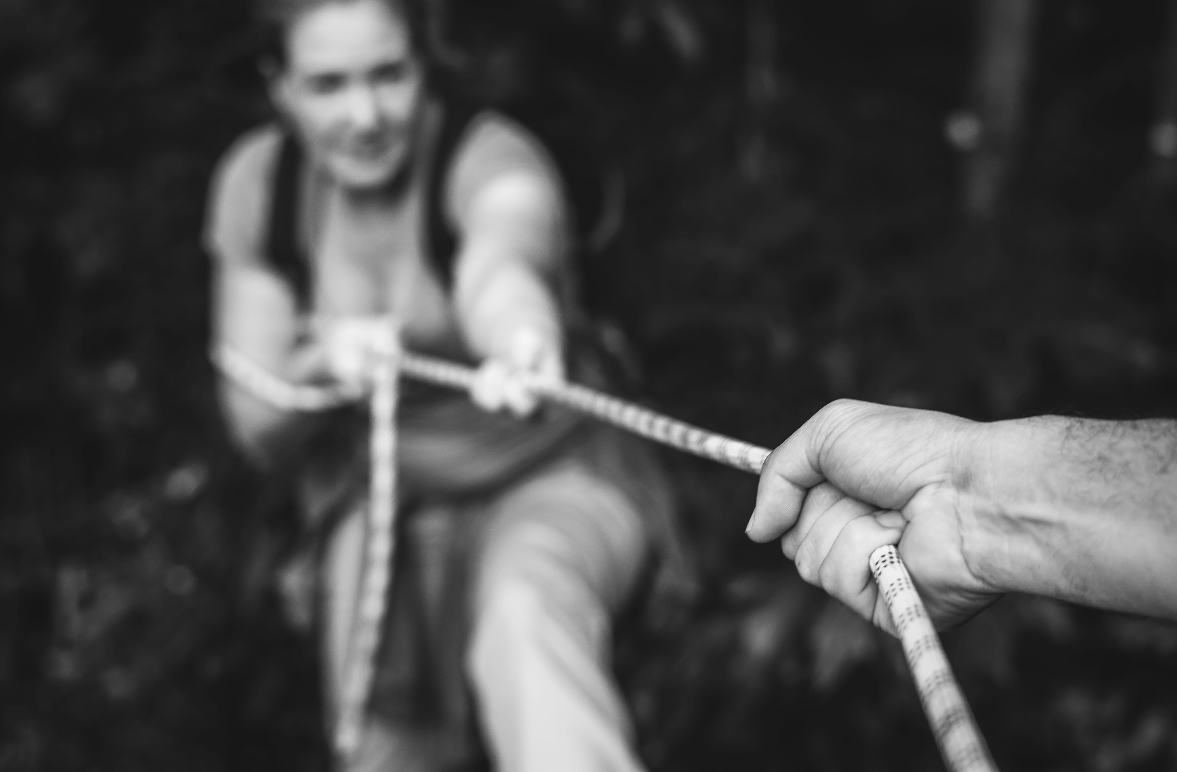 human limb, environment, people, hand, scenic, holding, high, playing, daylight, wear, helping hands, rope, day, together, skill, woman, young adult, girl, HD Wallpaper