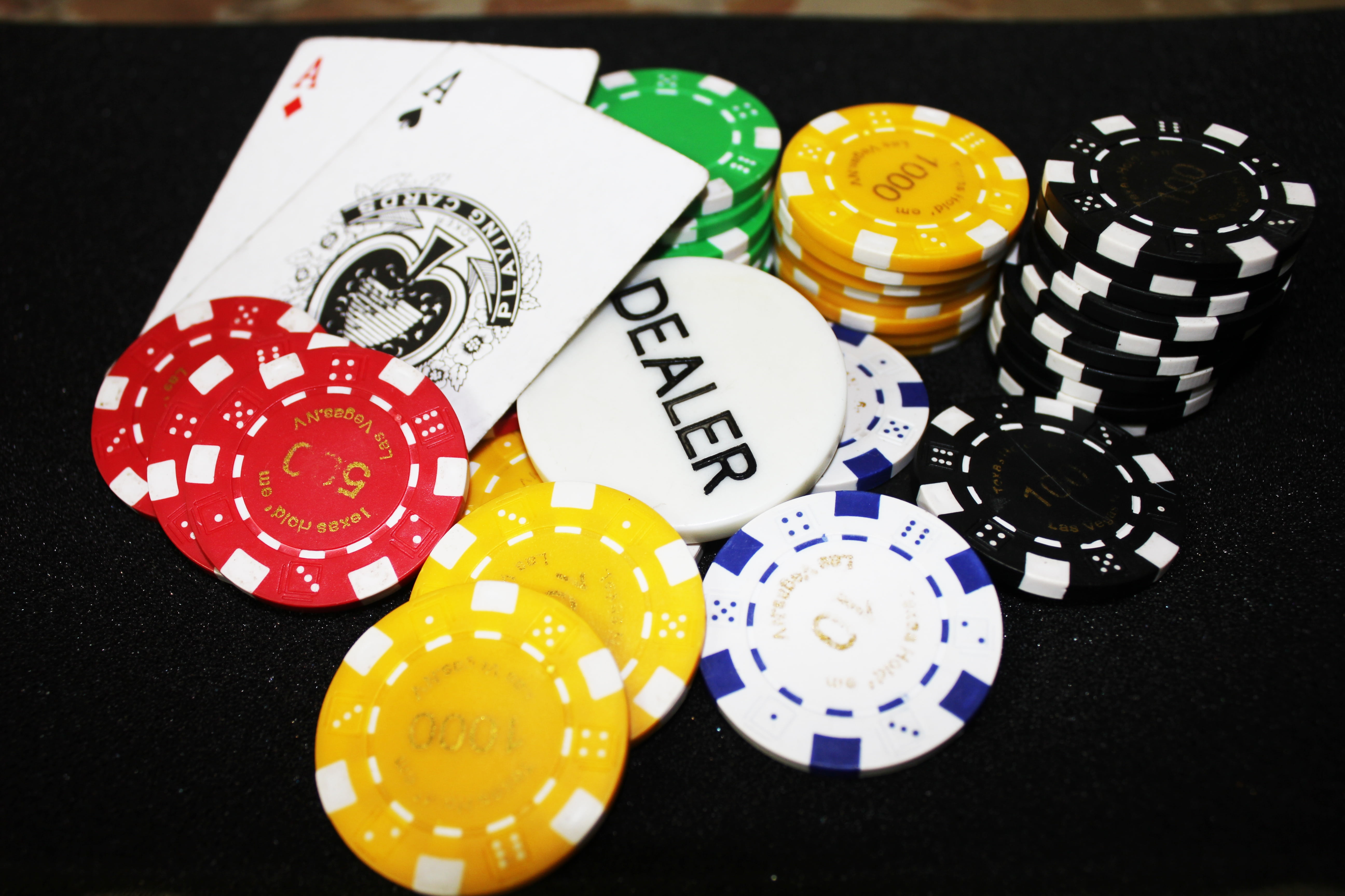 win, poker - card game, chips, beside, cards, arts culture and entertainment, choice, las vegas, leisure games, black background, gambling chip, still life, HD Wallpaper