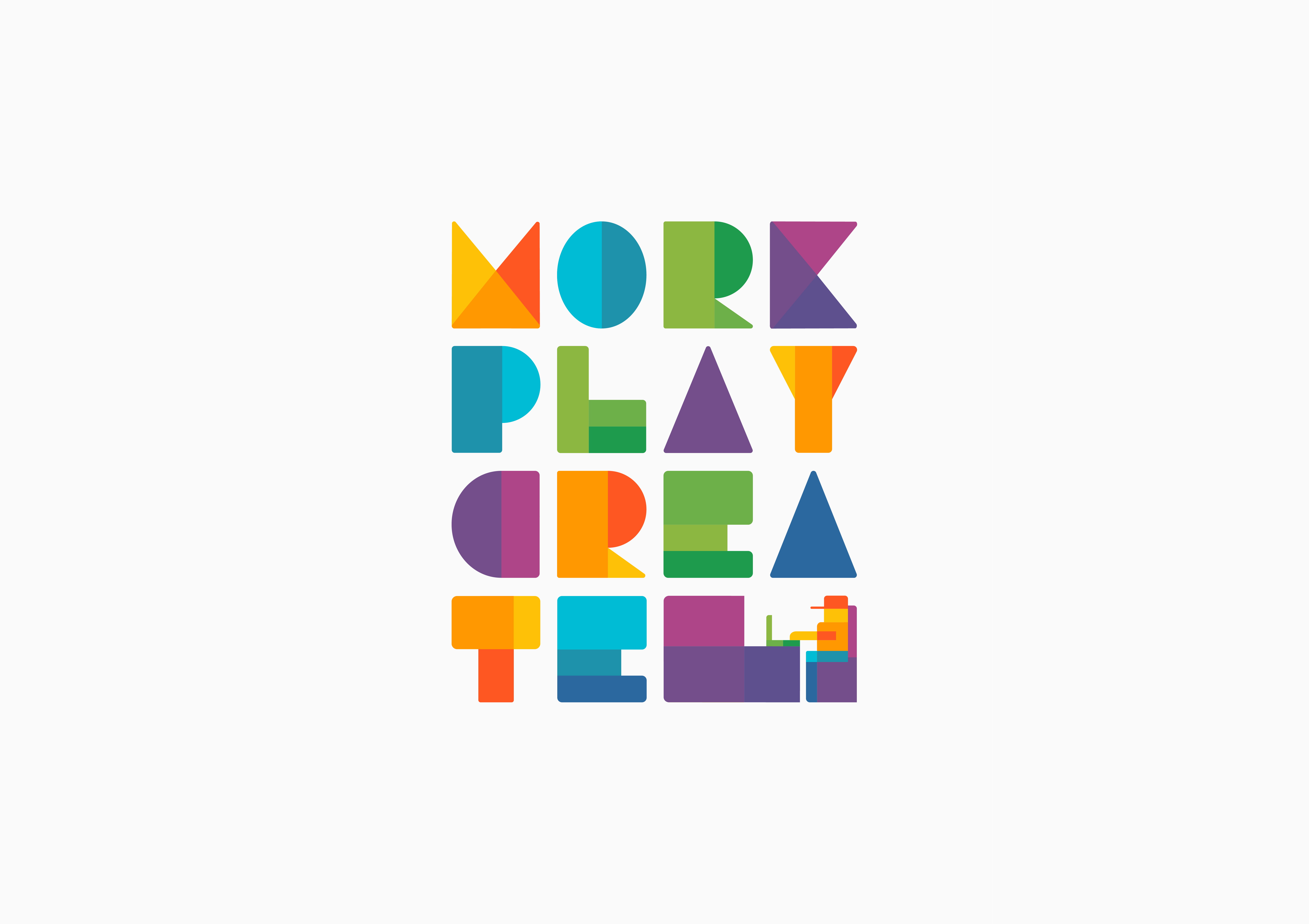 Colorful, Work, Play, Minimal, 5K, Create, White background, 5K, HD Wallpaper