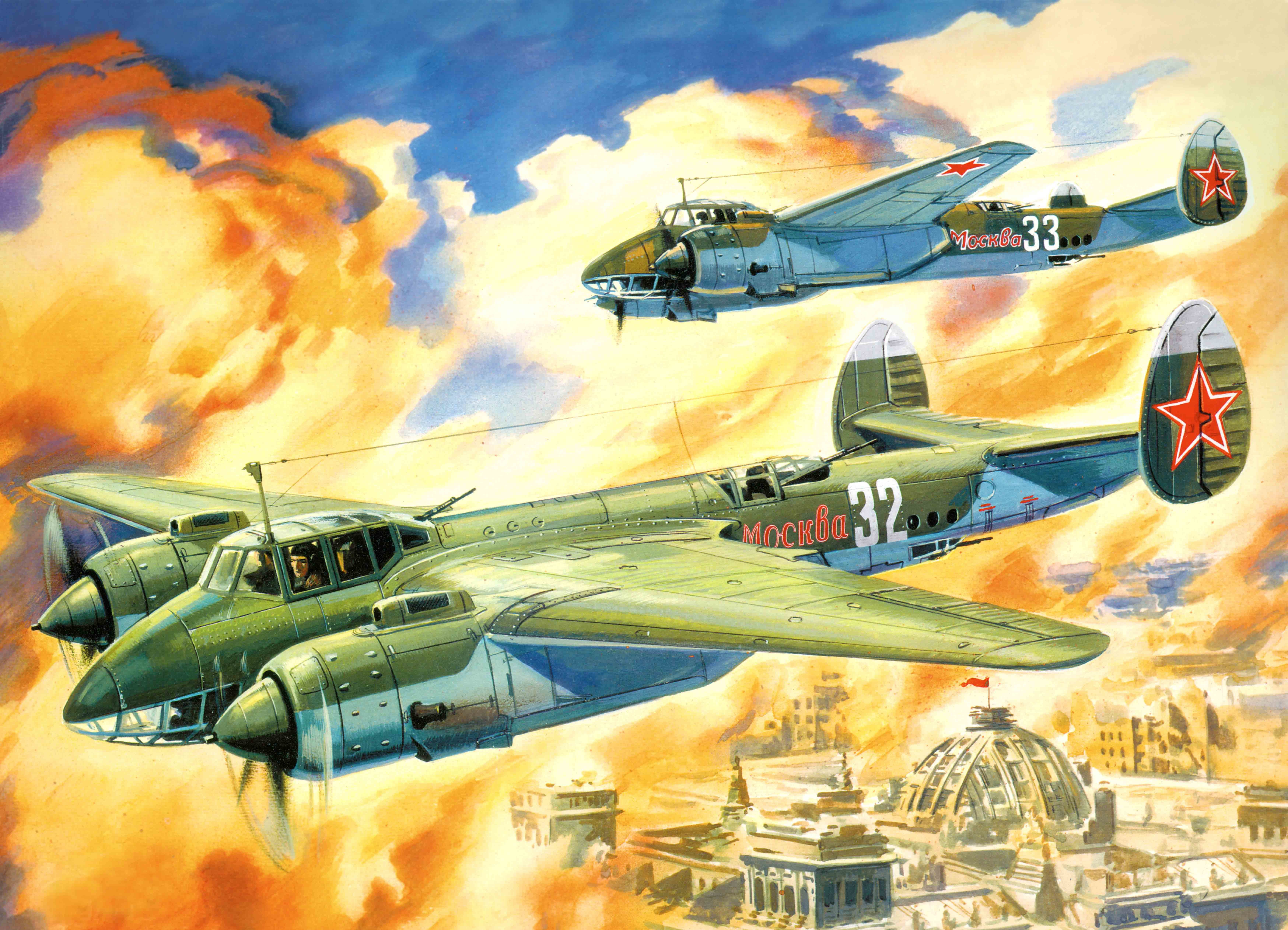 water, Soviet, volatile, high speed, flying, ANT-58, airplane, mode of transportation, digital composite, mouse, as, architecture, bomber, illustration, HD Wallpaper