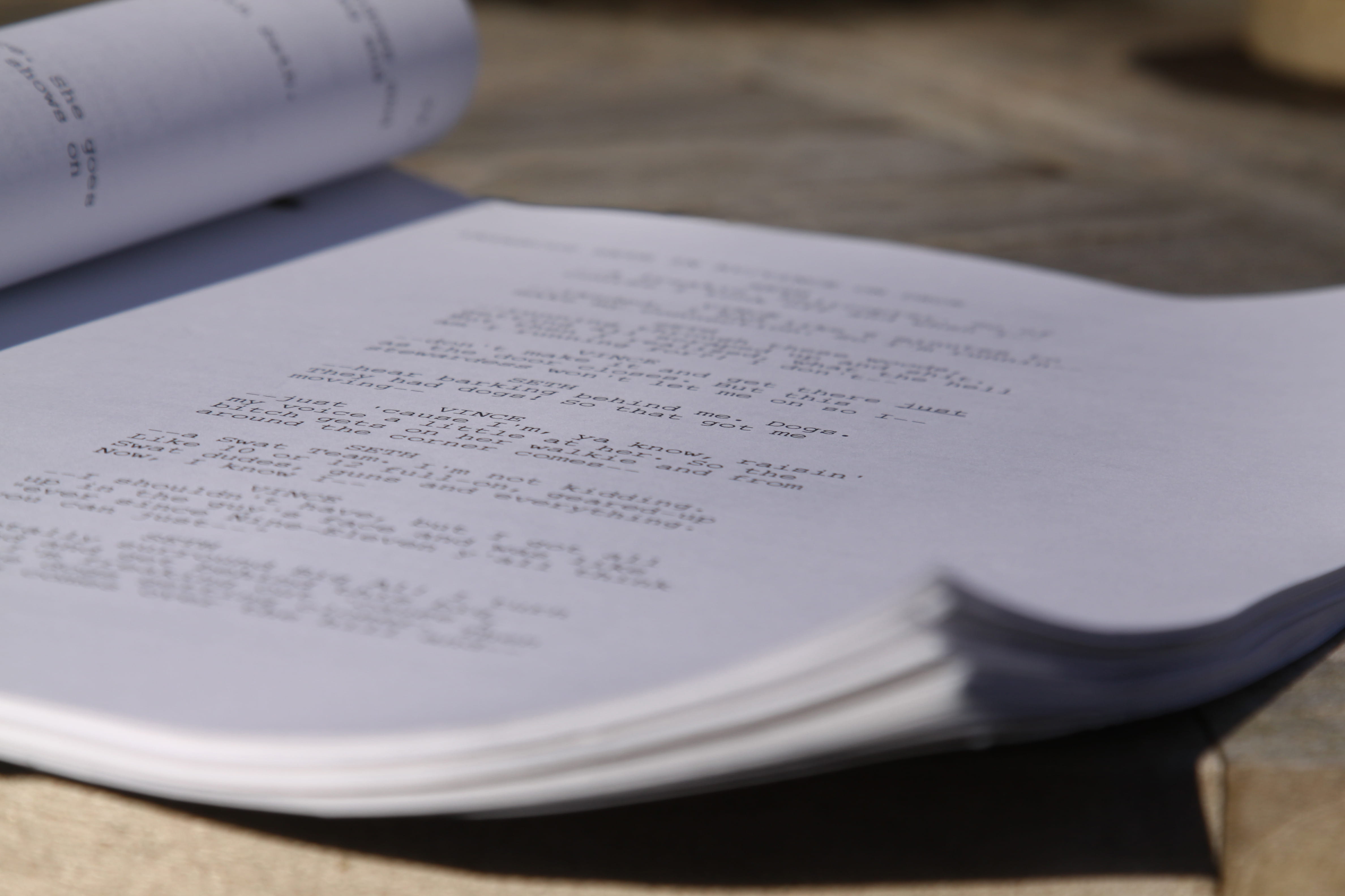 4K, still life, paper, selective focus, creative, art, create, page, writing, publication, open, text, high angle view, education, indoors, writer, screenplay, HD Wallpaper