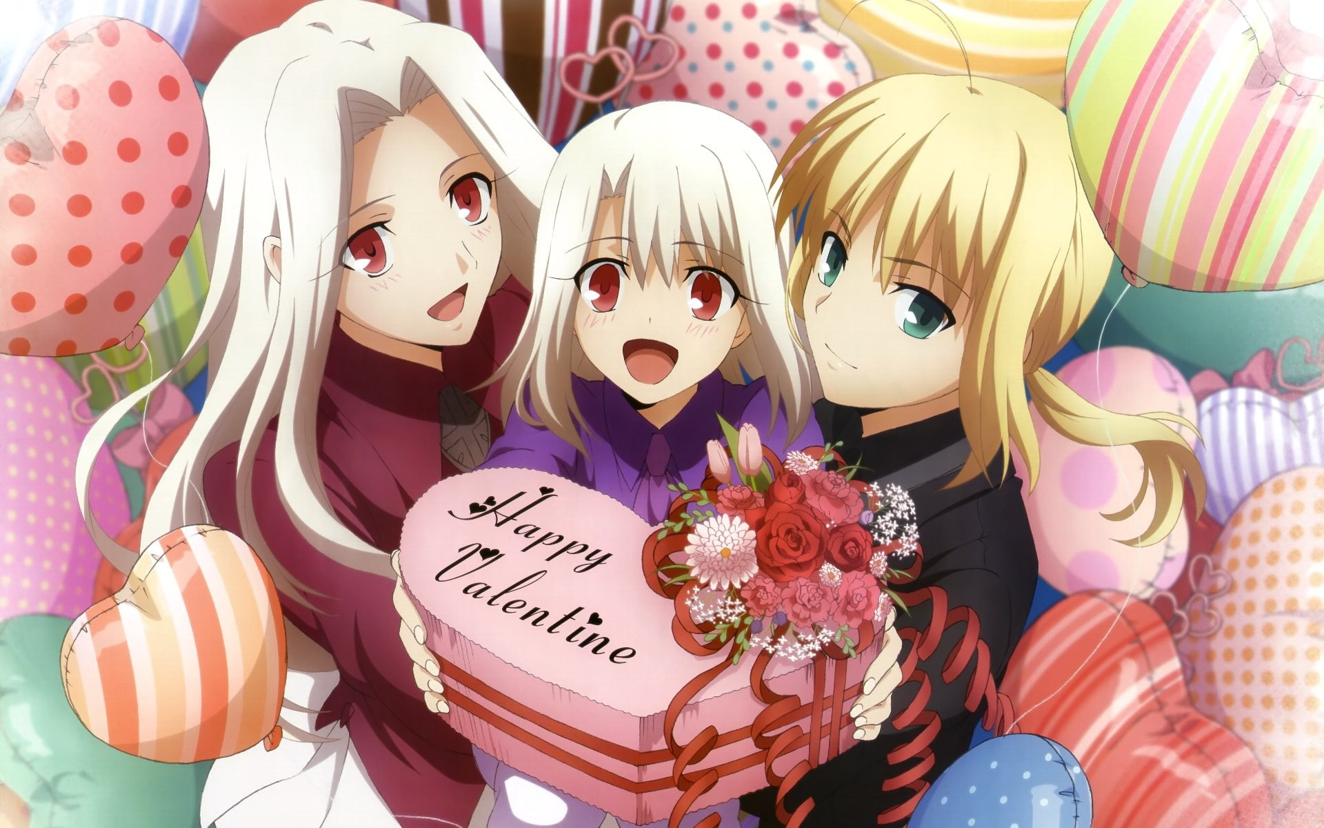 Saber, still life, anime girls, Irisviel von Einzbern, close-up, large group of objects, collection, choice, market, Fate Series, Illyasviel von Einzbern, HD Wallpaper