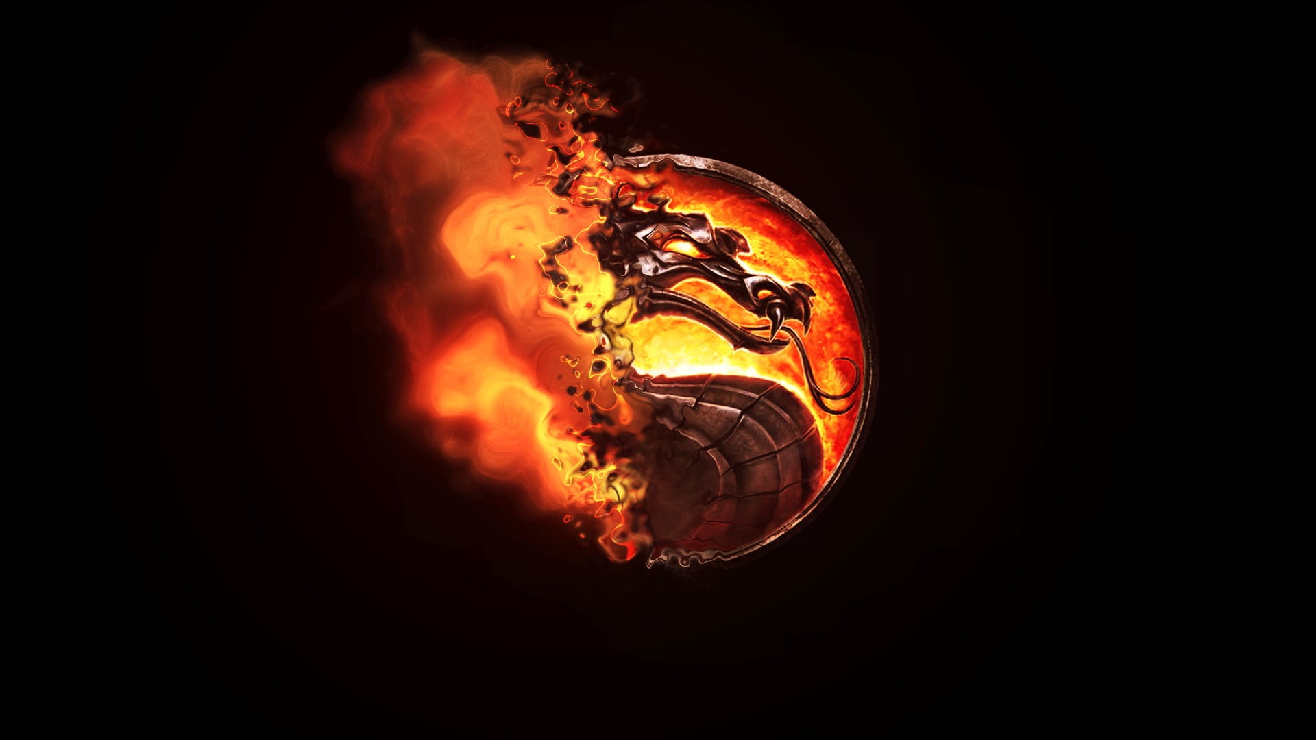 studio shot, heat - temperature, logo, no people, copy space, dragon, burning, nature, 1080P, creativity, lighting equipment, portrait, black background, HD Wallpaper