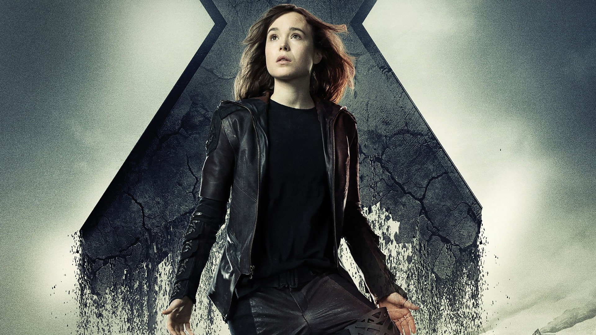 1080P, X-Men, Ellen Page, leather jackets, women, face, HD Wallpaper