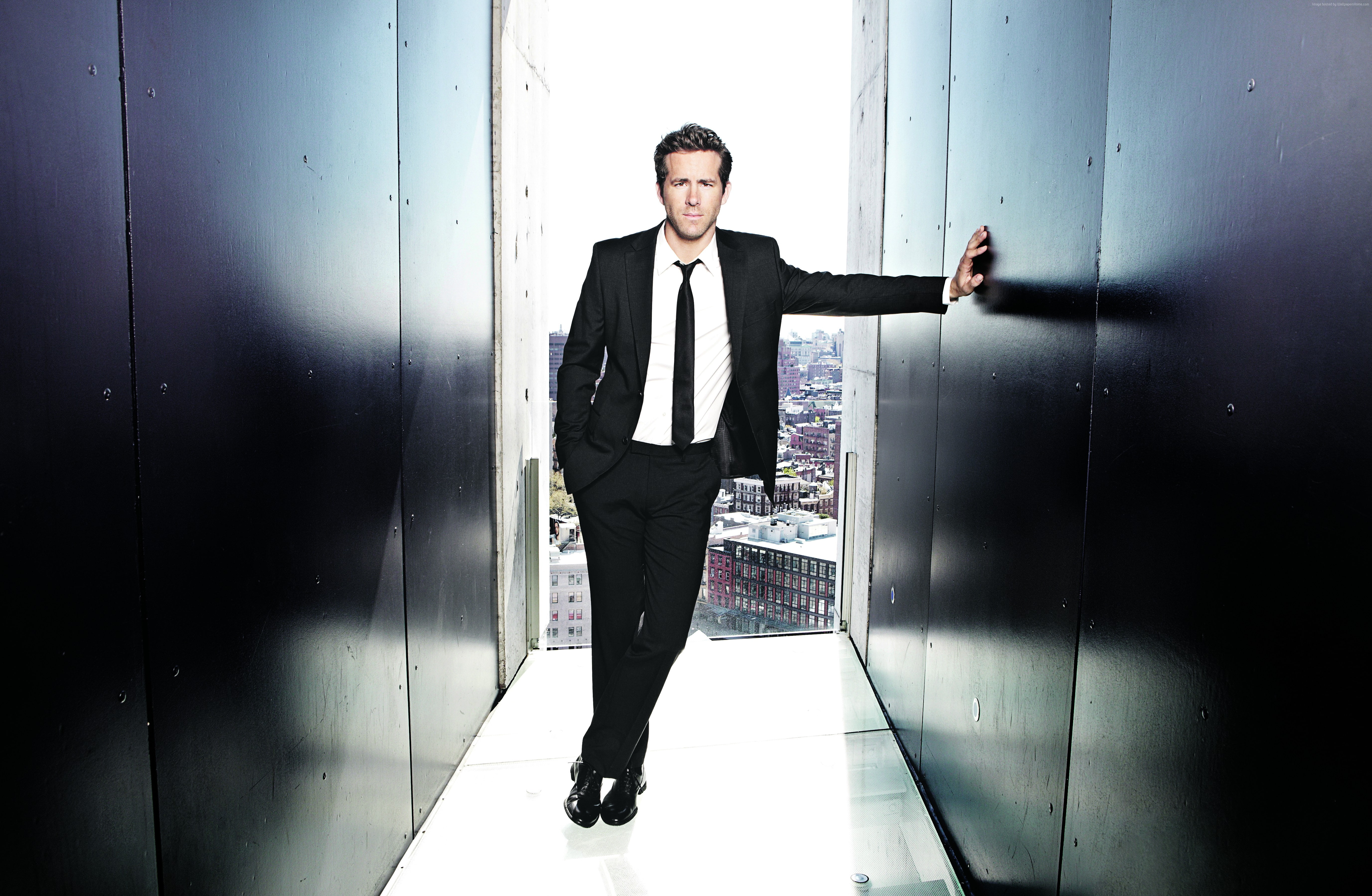 Ryan Reynolds, suit, 5K, actor, Most Popular Celebs in 2015, HD Wallpaper
