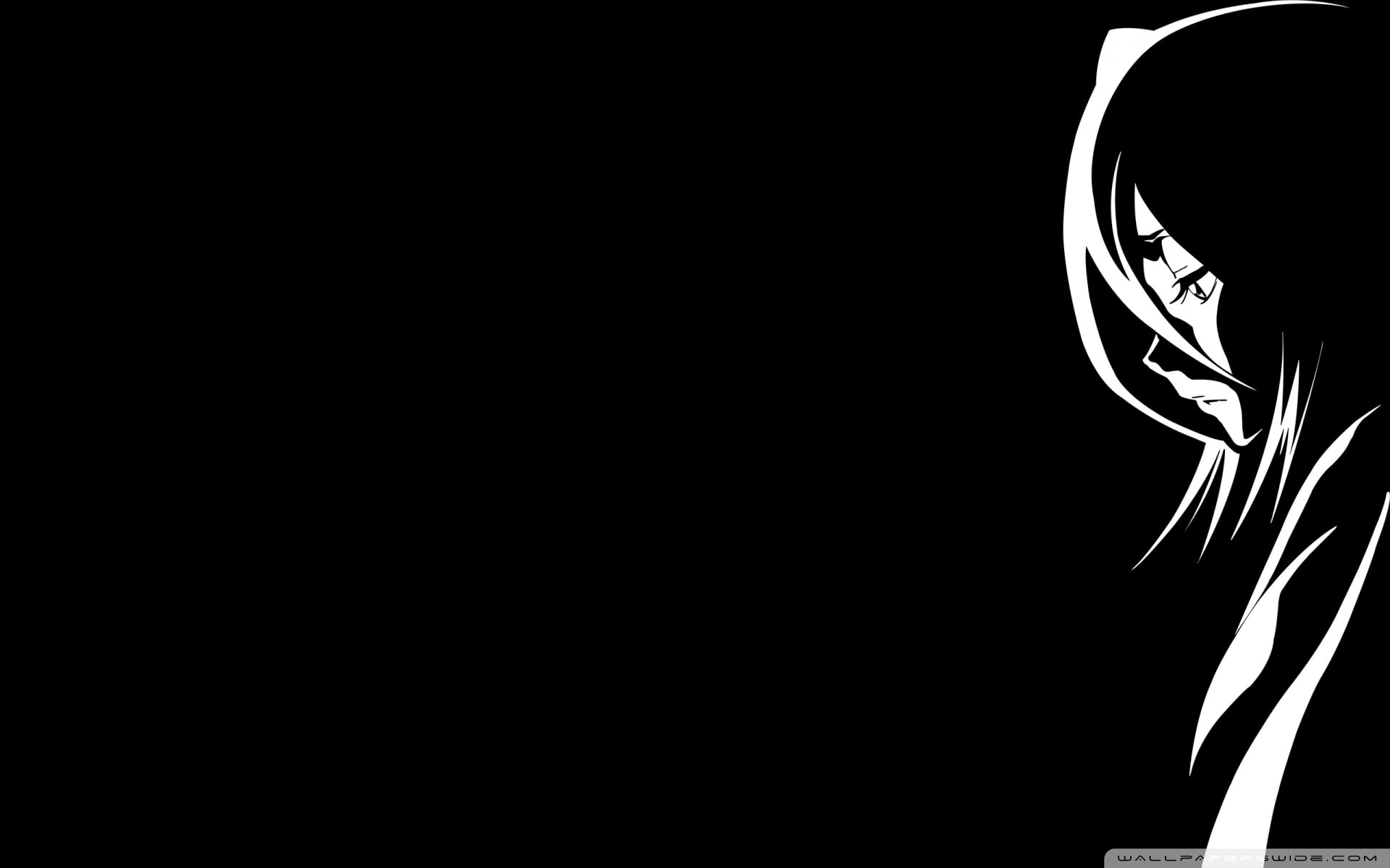 kuchiki, white, 1080P, art, SADNESS, Black, rukia, anime, bleach, hd, HD Wallpaper