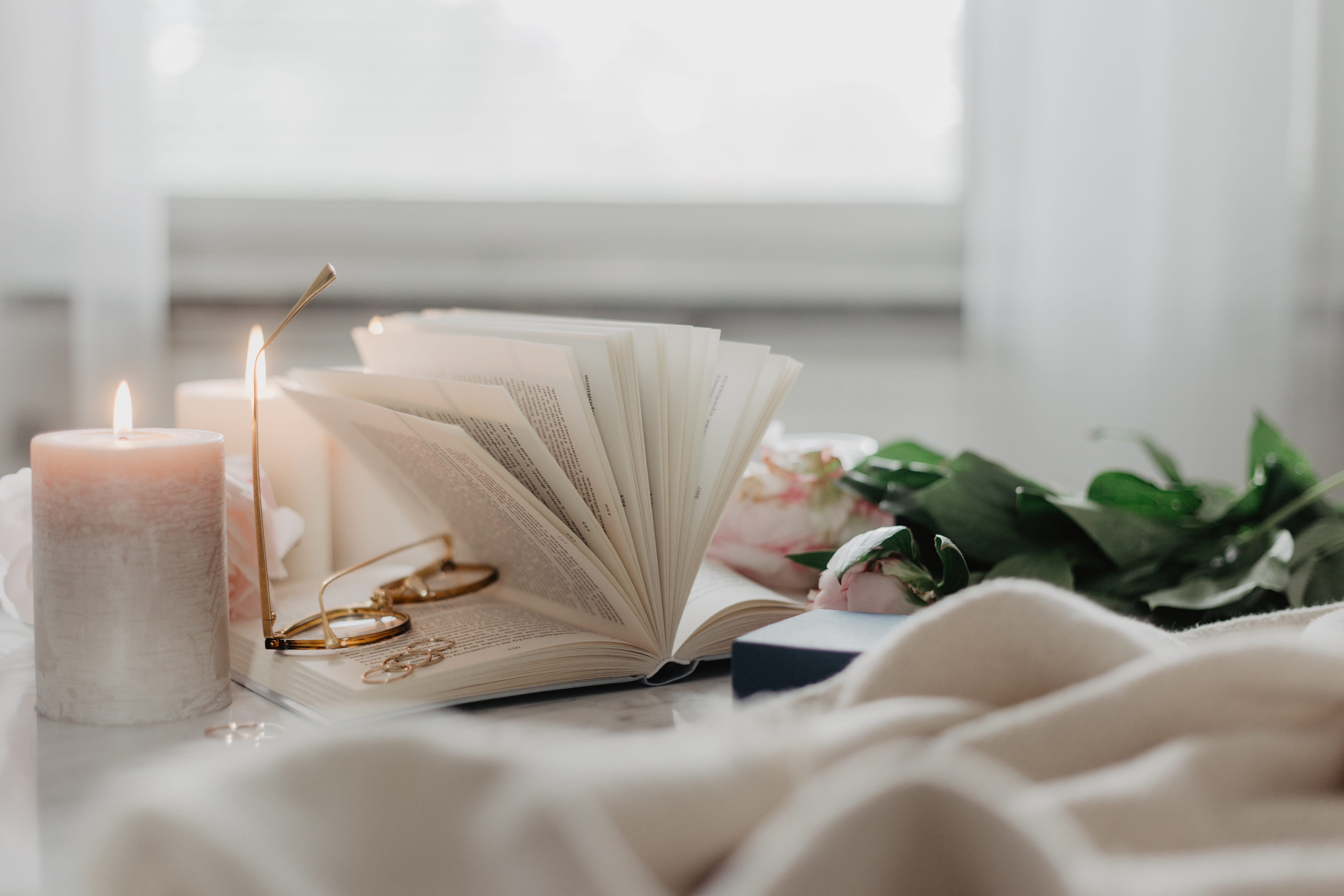 nature, glases, flowering plant, plant, event, blossom, flower, table, text, flame, book, clothing, home, diary, desk, still life, quiet, apparel, candles, HD Wallpaper