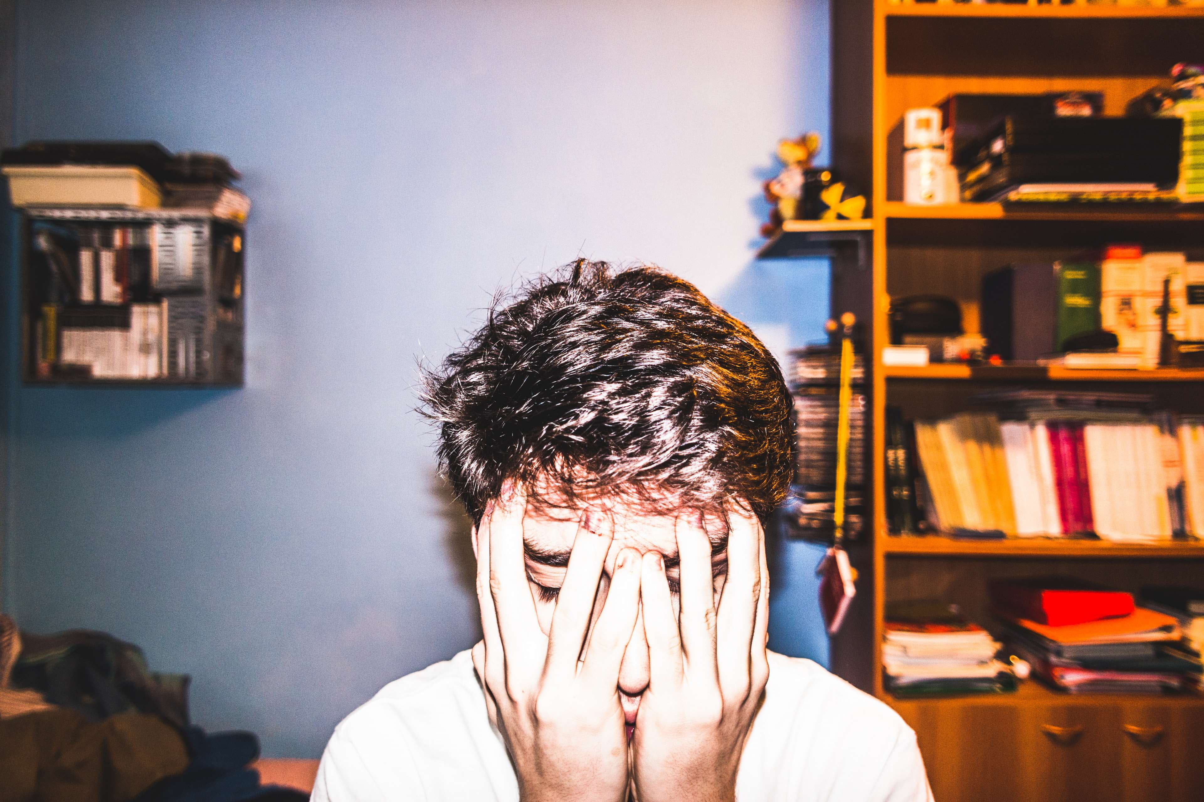 emotion, human face, obscured face, portrait, unrecognizable person, exams, men, body part, home, indoors, front view, home interior, casual clothing, real people, HD Wallpaper