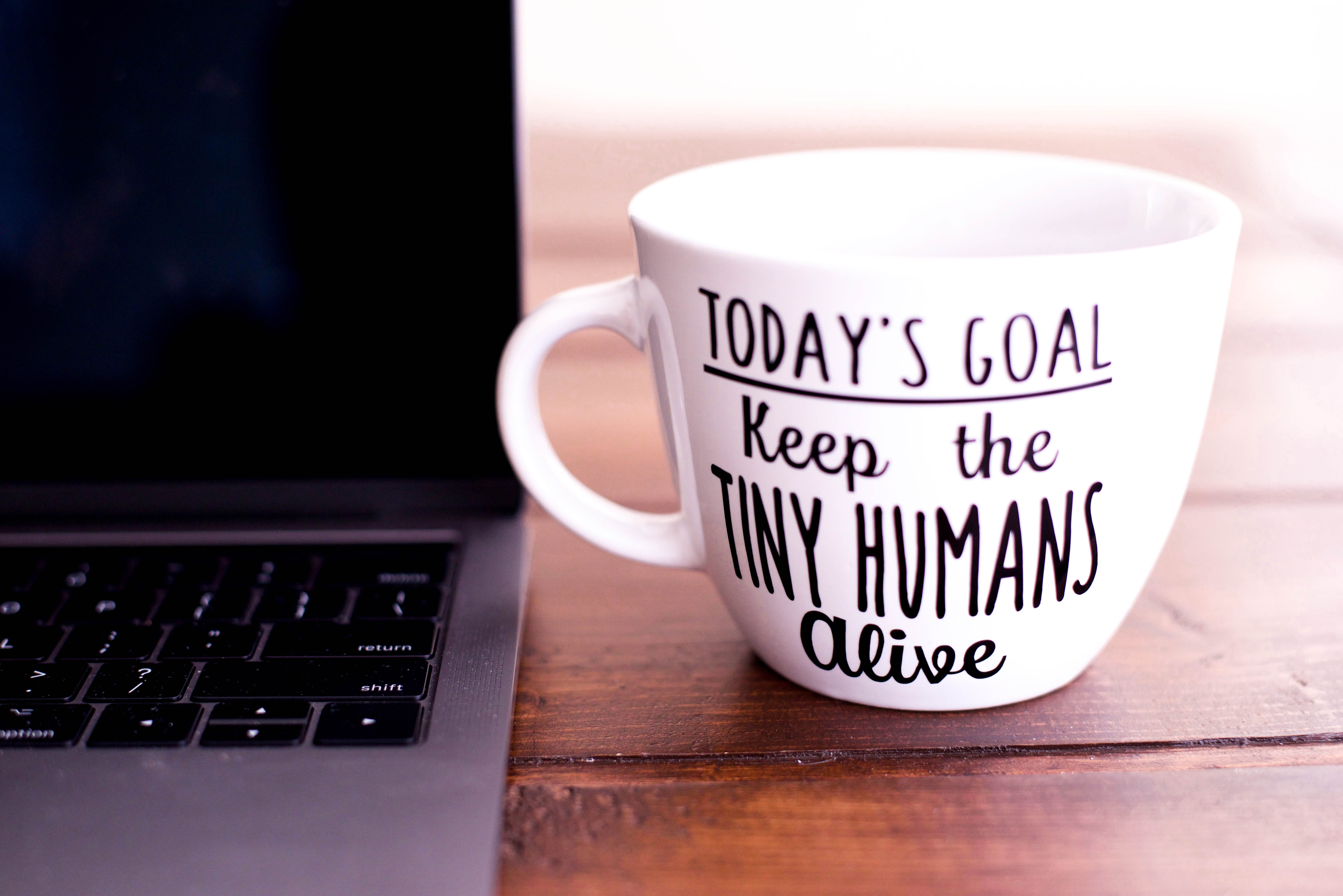 no people, food and drink, indoors, laptop, ceramic, white, black, table, today, computer, communication, internet, desk, coffee - drink, wireless technology, HD Wallpaper