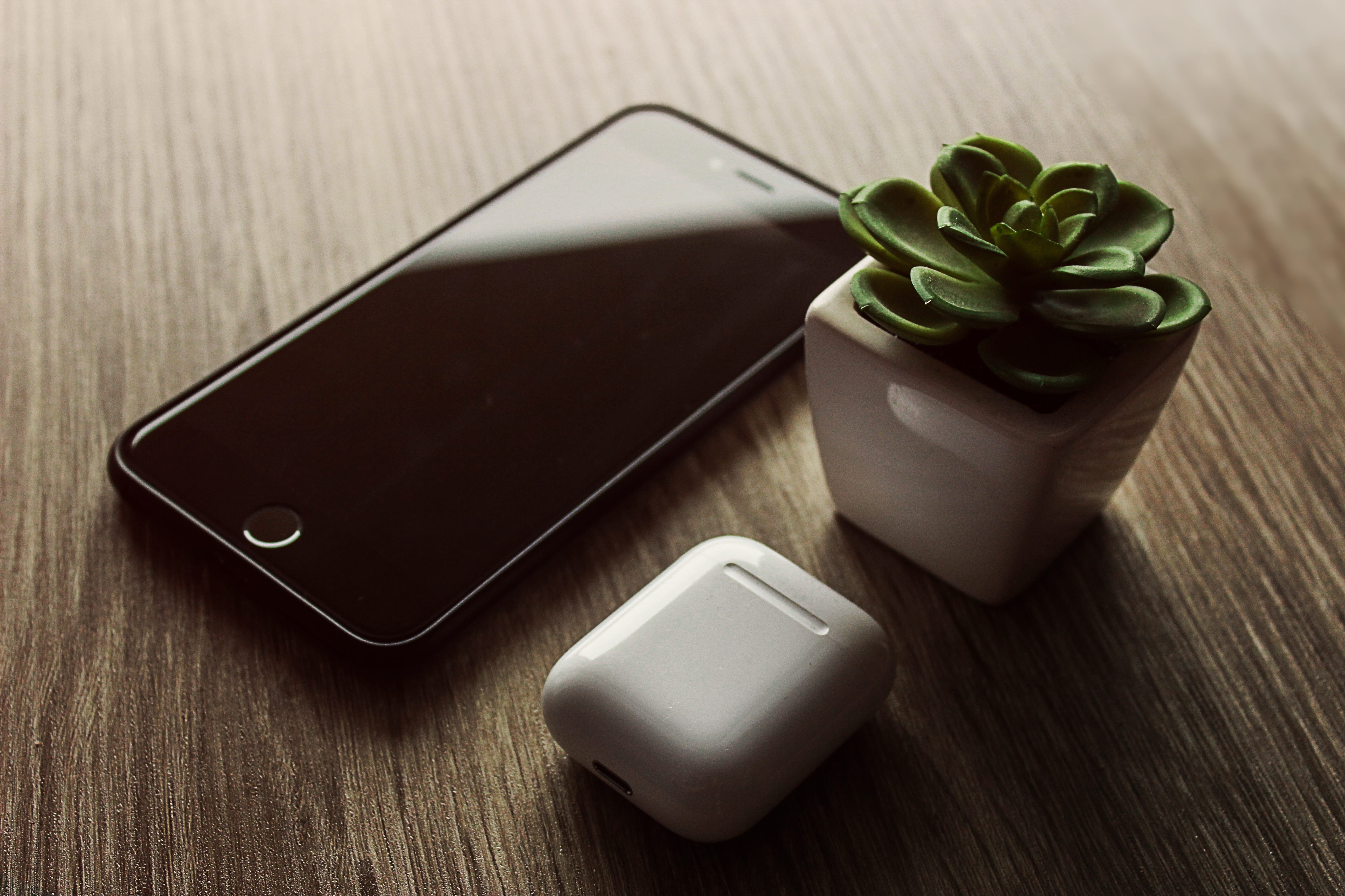 phone, essentials, indoors, wellbeing, s, no people, mobile phone, wood - material, communication, food and drink, nature, near, food, succulent, iphone, HD Wallpaper