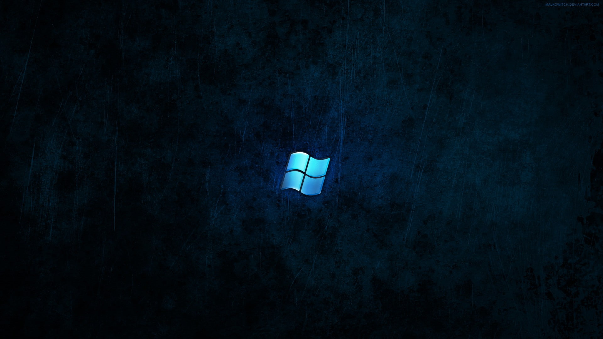 1080P, dark, art, technology, hd, windows, x, Blue, HD Wallpaper