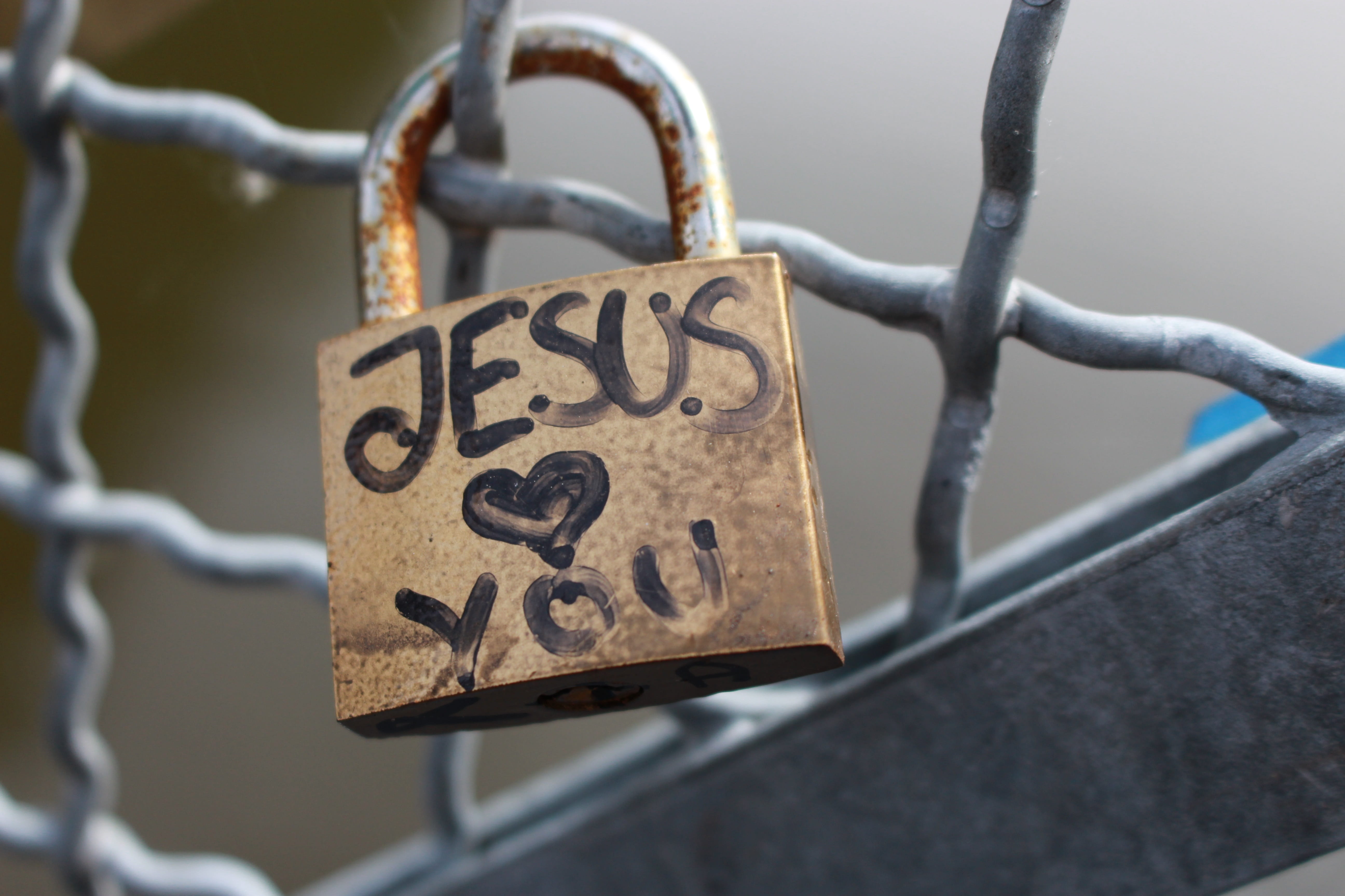 communication, text, love, day, western script, emotion, railing, christian, close-up, loves, lock, safety, religion, steel, god, rusty, no people, jesus, HD Wallpaper