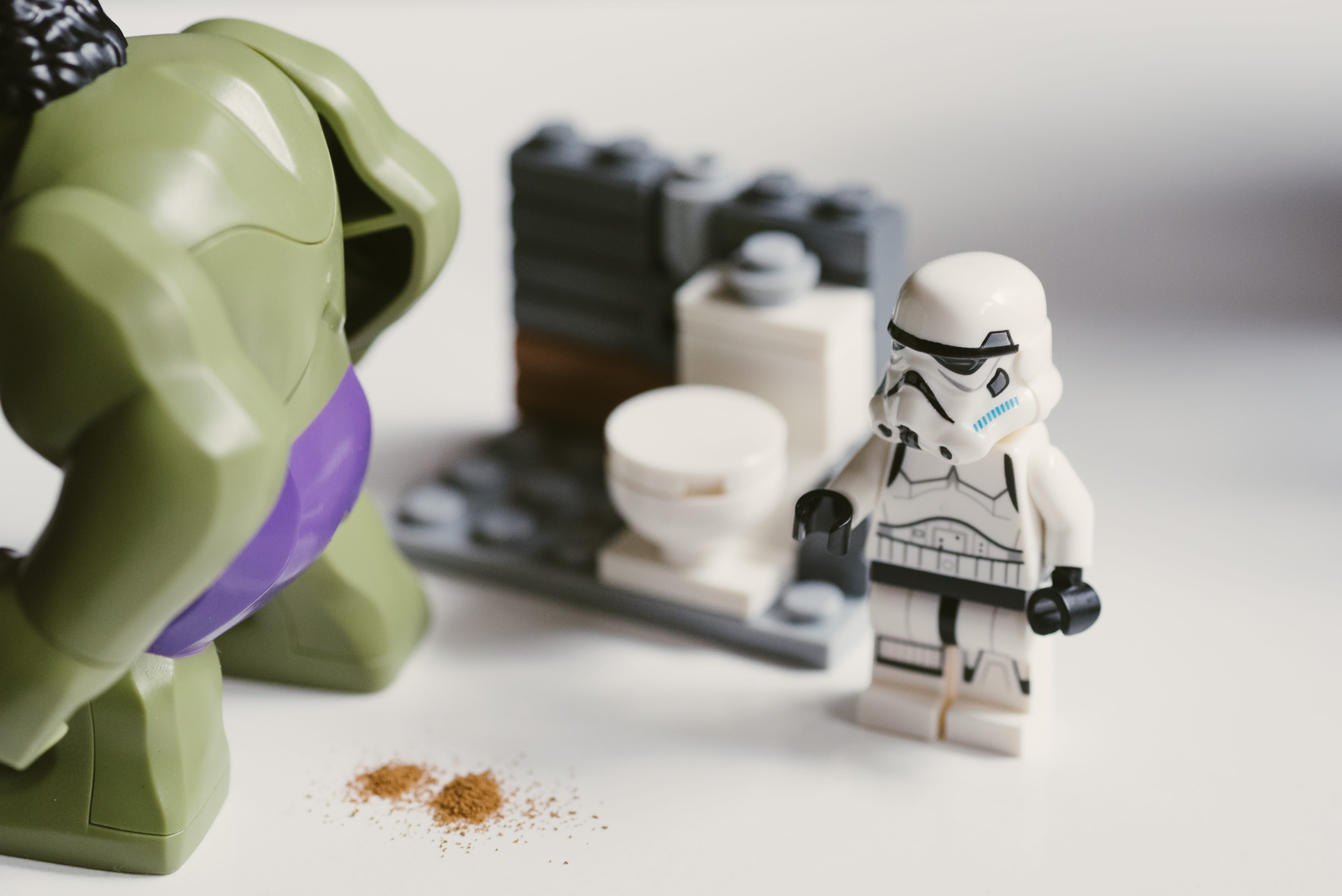 focus on foreground, female likeness, toys, food and drink, indoors, stormtrooper, figurine, creativity, art and craft, lighting equipment, selective focus, HD Wallpaper