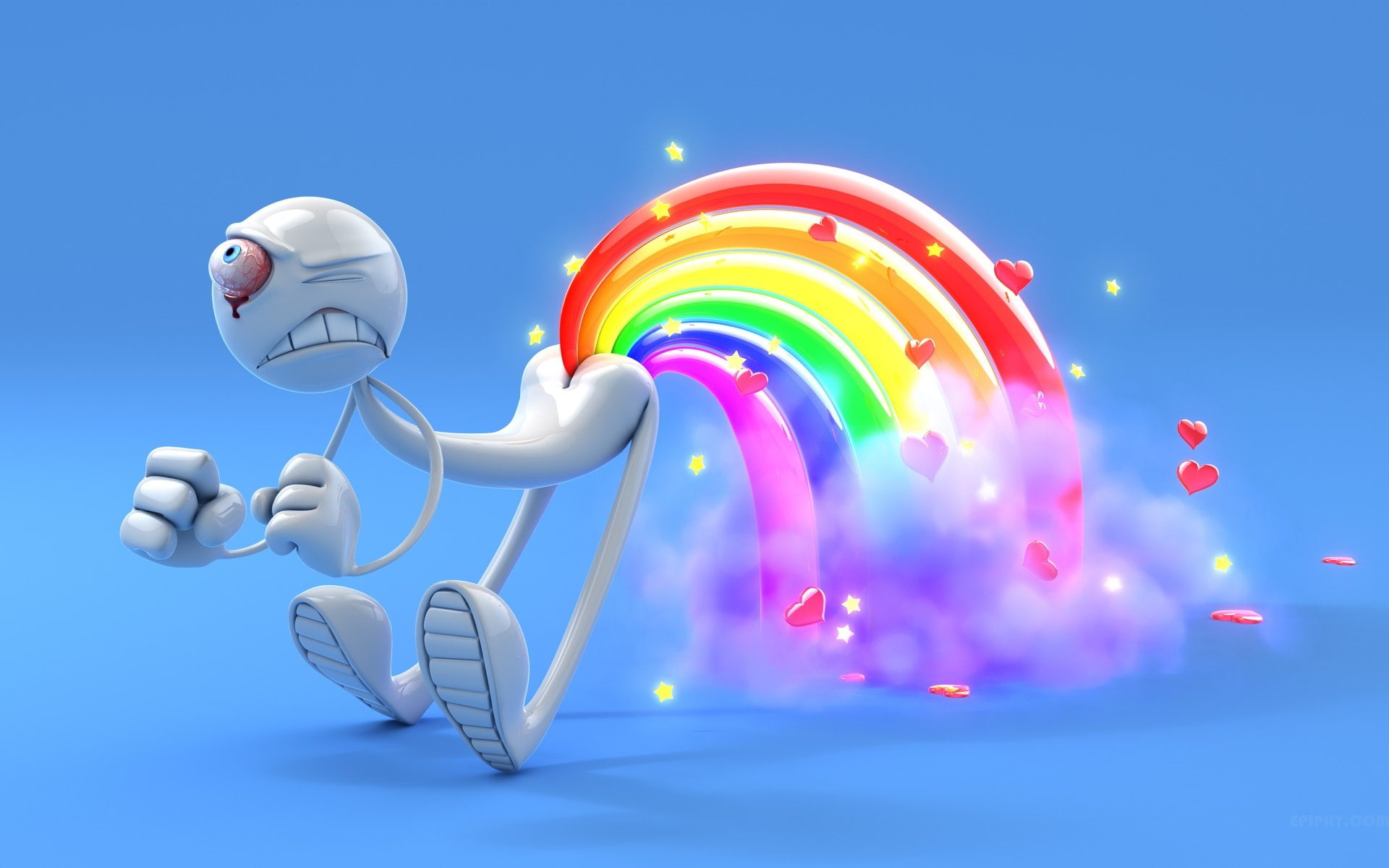happy, shit, rainbows, 1080P, HD Wallpaper