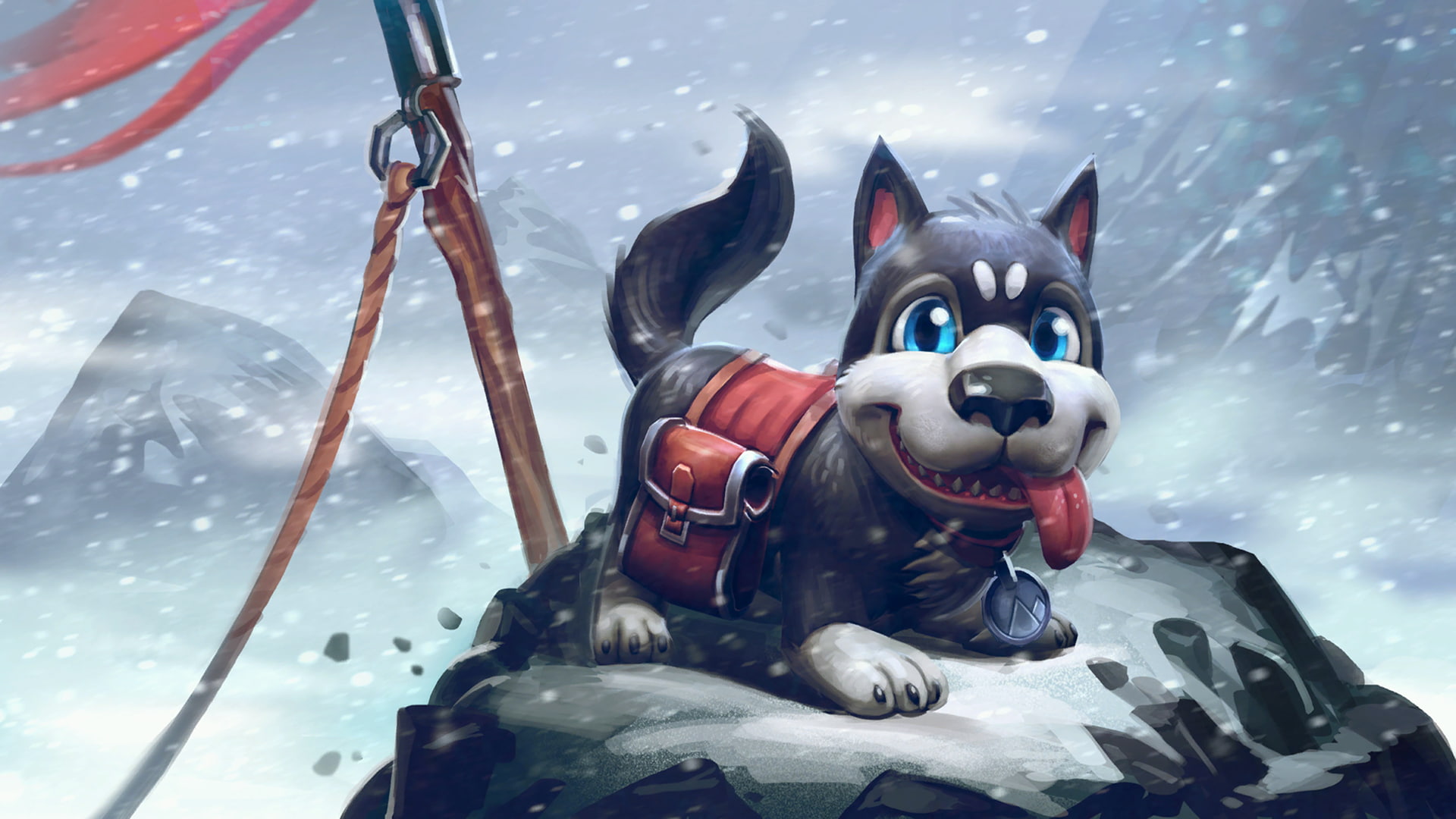 dog, domestic, nature, snowing, winter, one animal, canine, frozen, Dota 2, pets, animal themes, outdoors, cold temperature, no people, Loading screen, HD Wallpaper