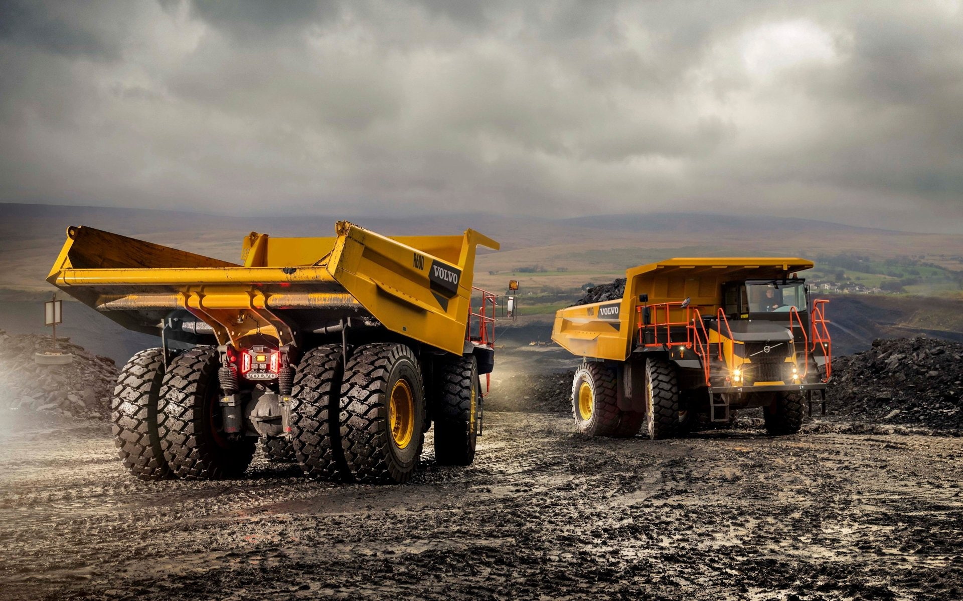 1080P, Volvo R60D, Dump Truck, Vehicles, HD Wallpaper