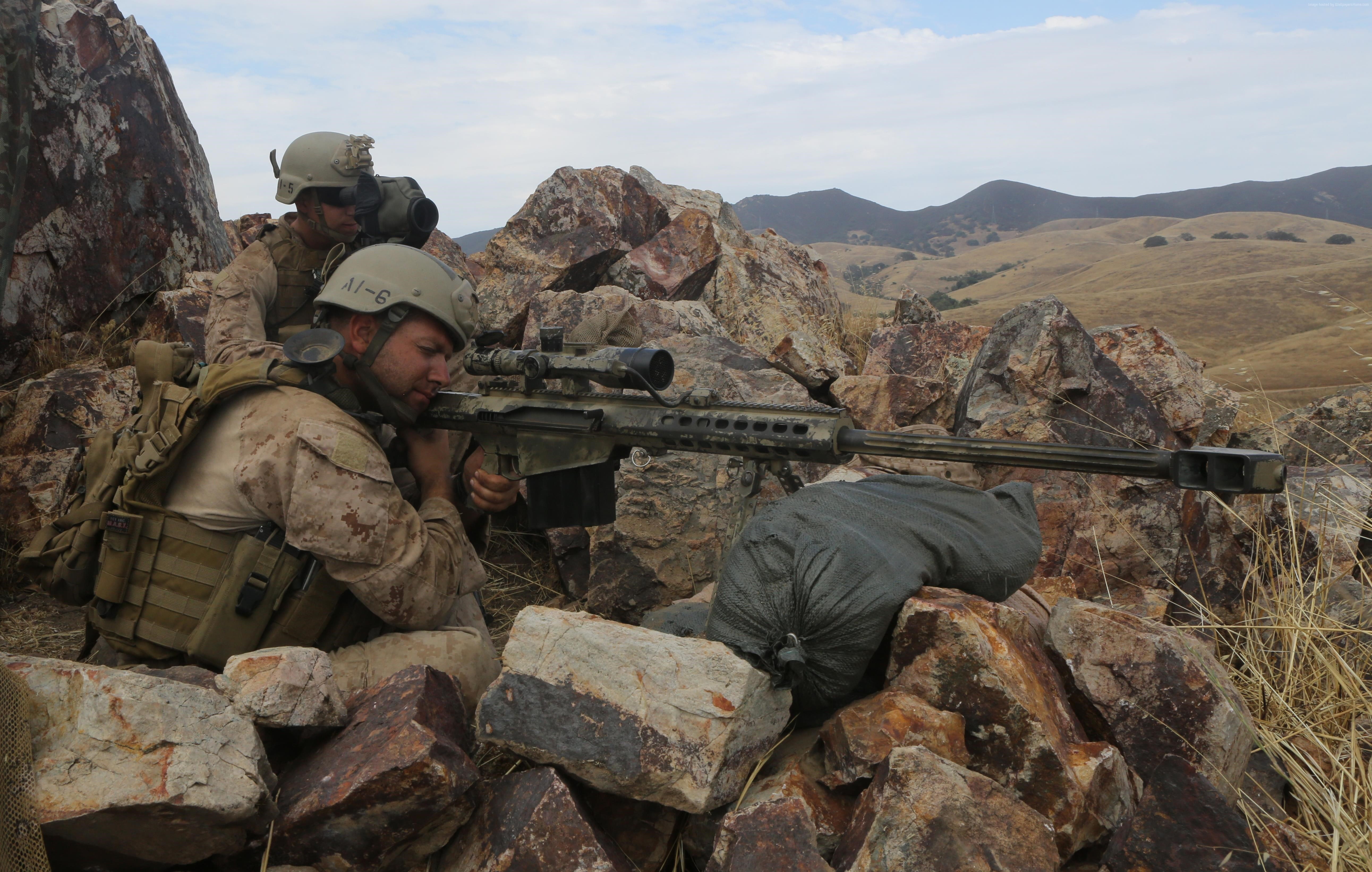 M82A1, mountain, 5K, sniper rifle, Barrett, Light fifty, sniper, М107, scope, U.S. Army, M82, HD Wallpaper