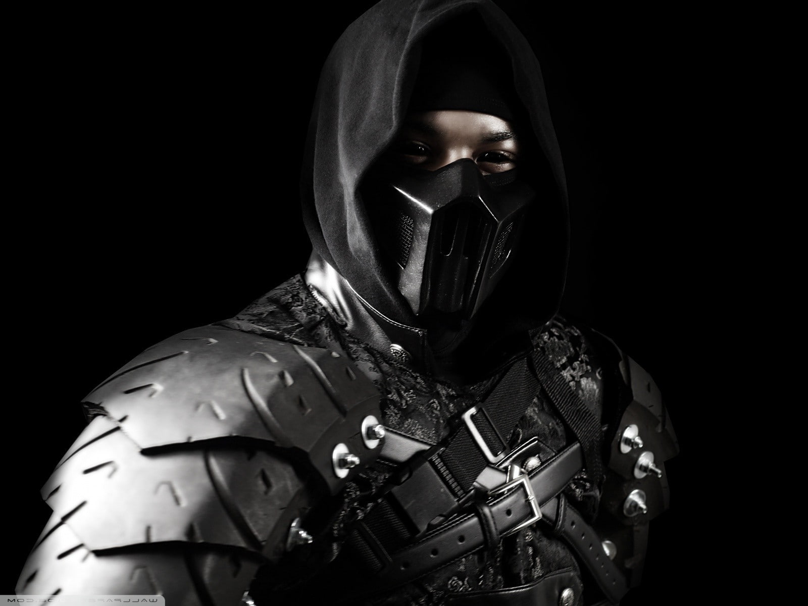 sport, suit of armor, Rogue, protection, one person, real people, black background, men, helmet, clothing, thief, headshot, armed forces, Noob Saibot, government, HD Wallpaper