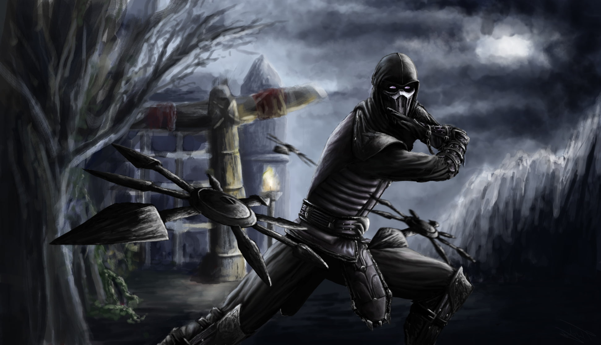 mortal, noob, kombat, saibot, 1080P, mask, HD Wallpaper