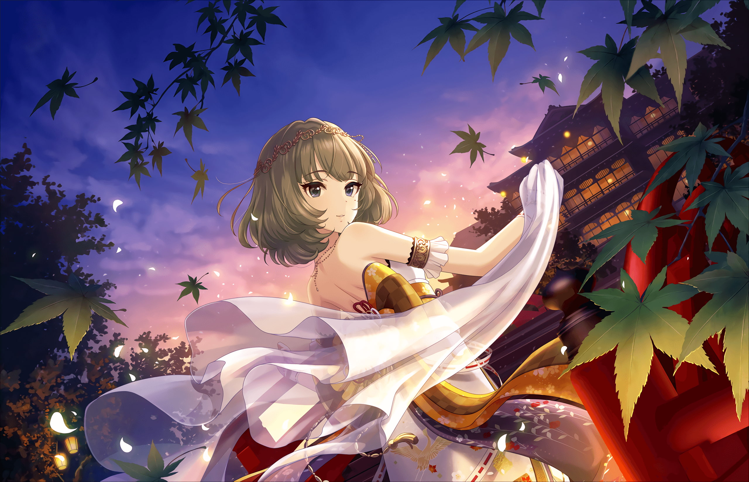 takagaki, day, and, night, illustration, official, idolmaster, art, card, kaede, girls, cinderella, 2K, HD Wallpaper