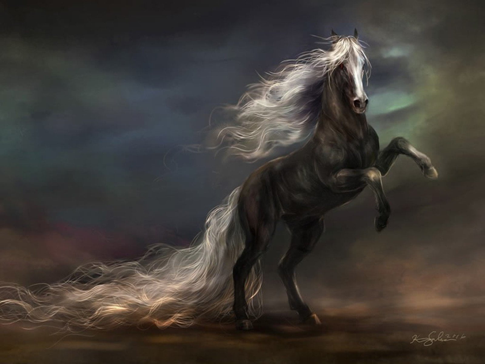 motion, smoke - Physical Structure, livestock, spooky, animal themes, animal wildlife, mammal, nature, sky, 720P, Horse, one animal, side view, vertebrate, HD Wallpaper
