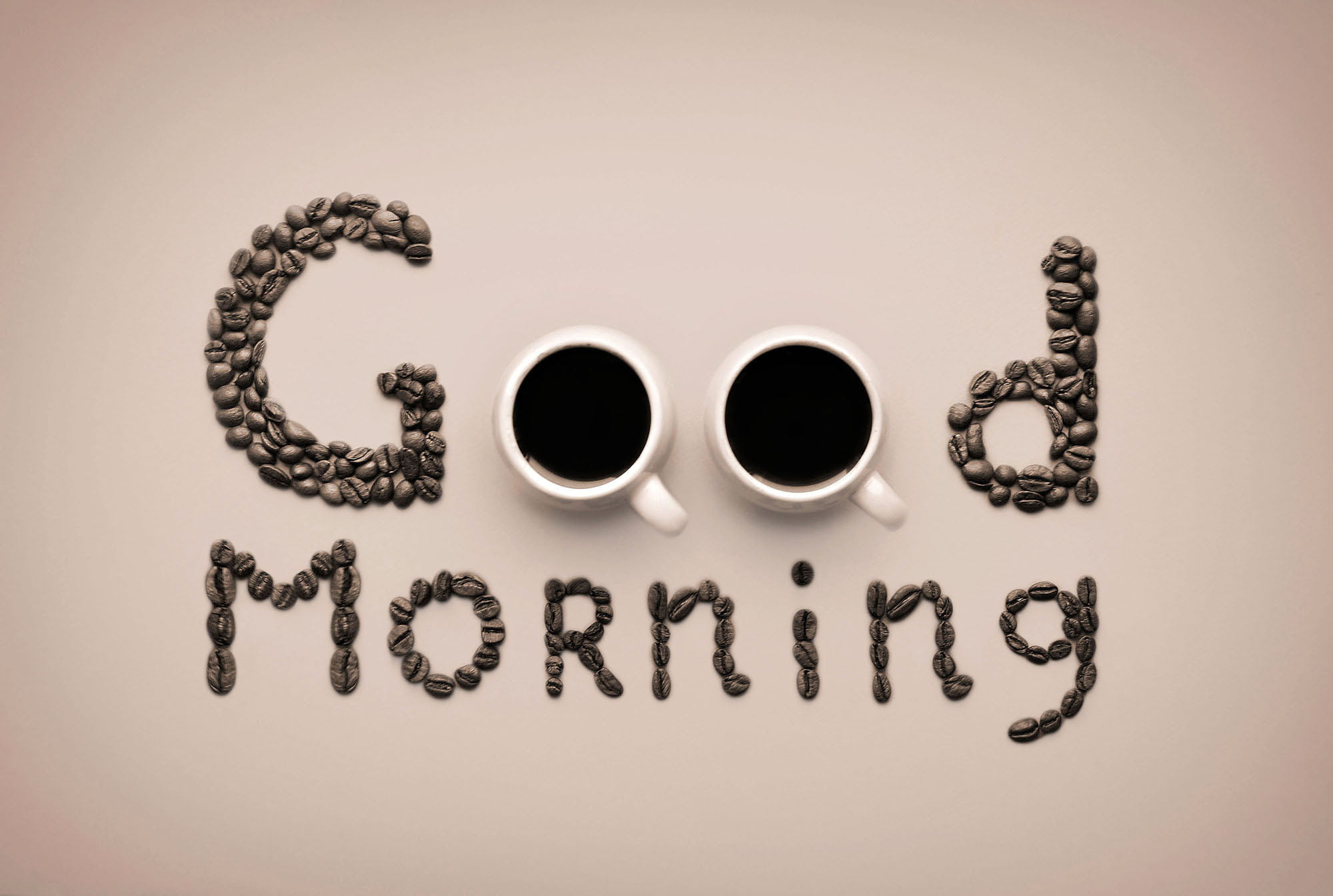 1080P, Good Morning, Coffee Mugs, Coffee beans, HD Wallpaper