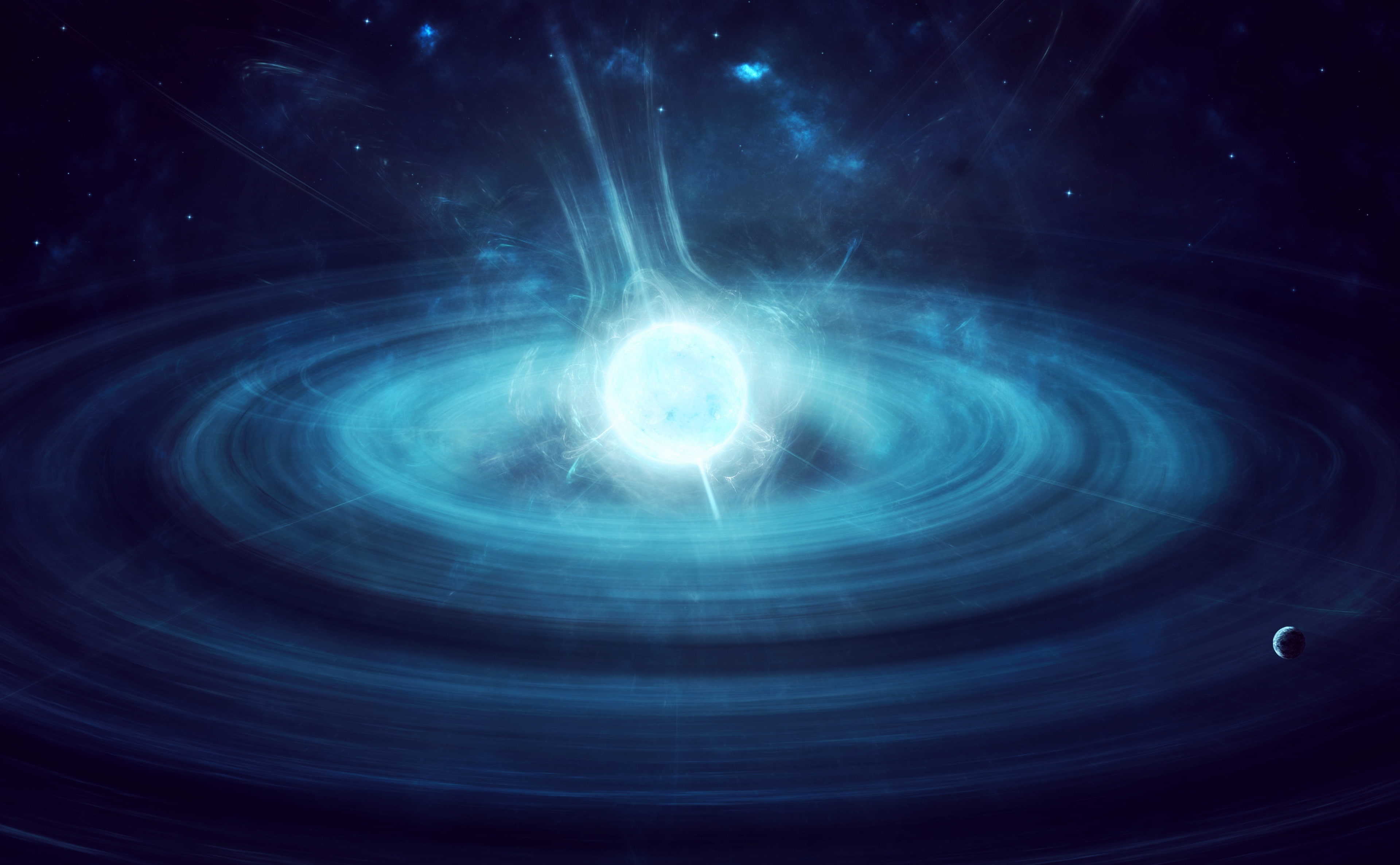illustration, night, science, abstract, Pulsar, futuristic, glowing, shape, astronomy, 4K, no people, technology, light - natural phenomenon, Space, star - space, HD Wallpaper