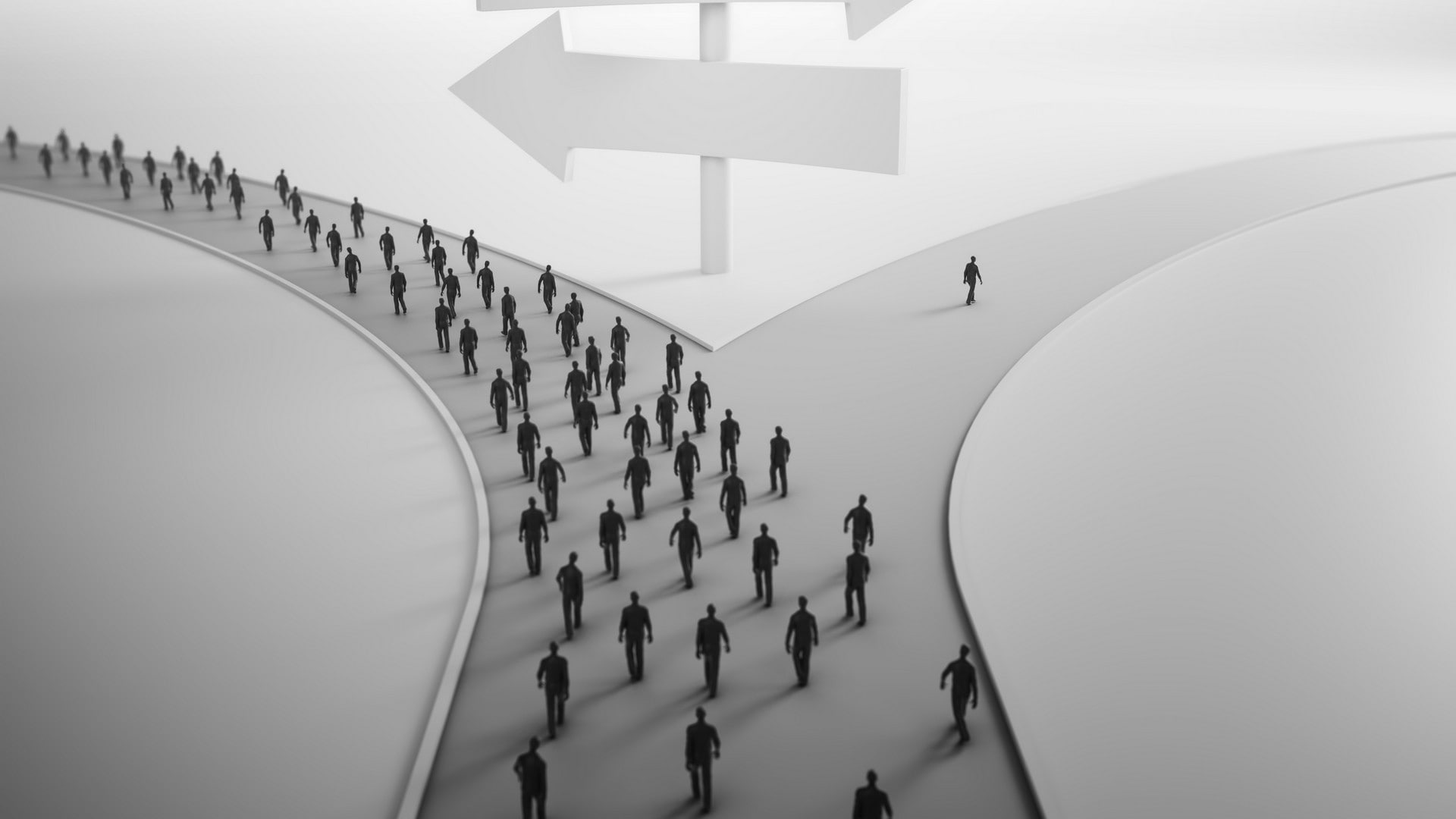 monochrome, road, people, arrows (design), 1080P, arrows, path, HD Wallpaper