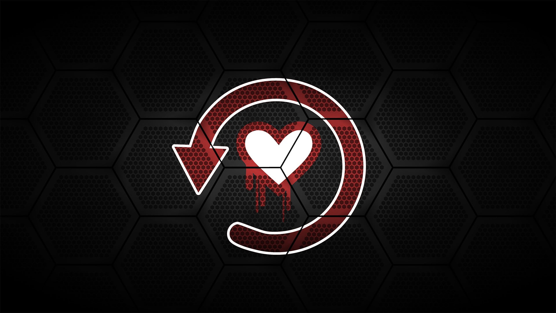 digital art, 1080P, hexagon, heart, arrows (design), HD Wallpaper