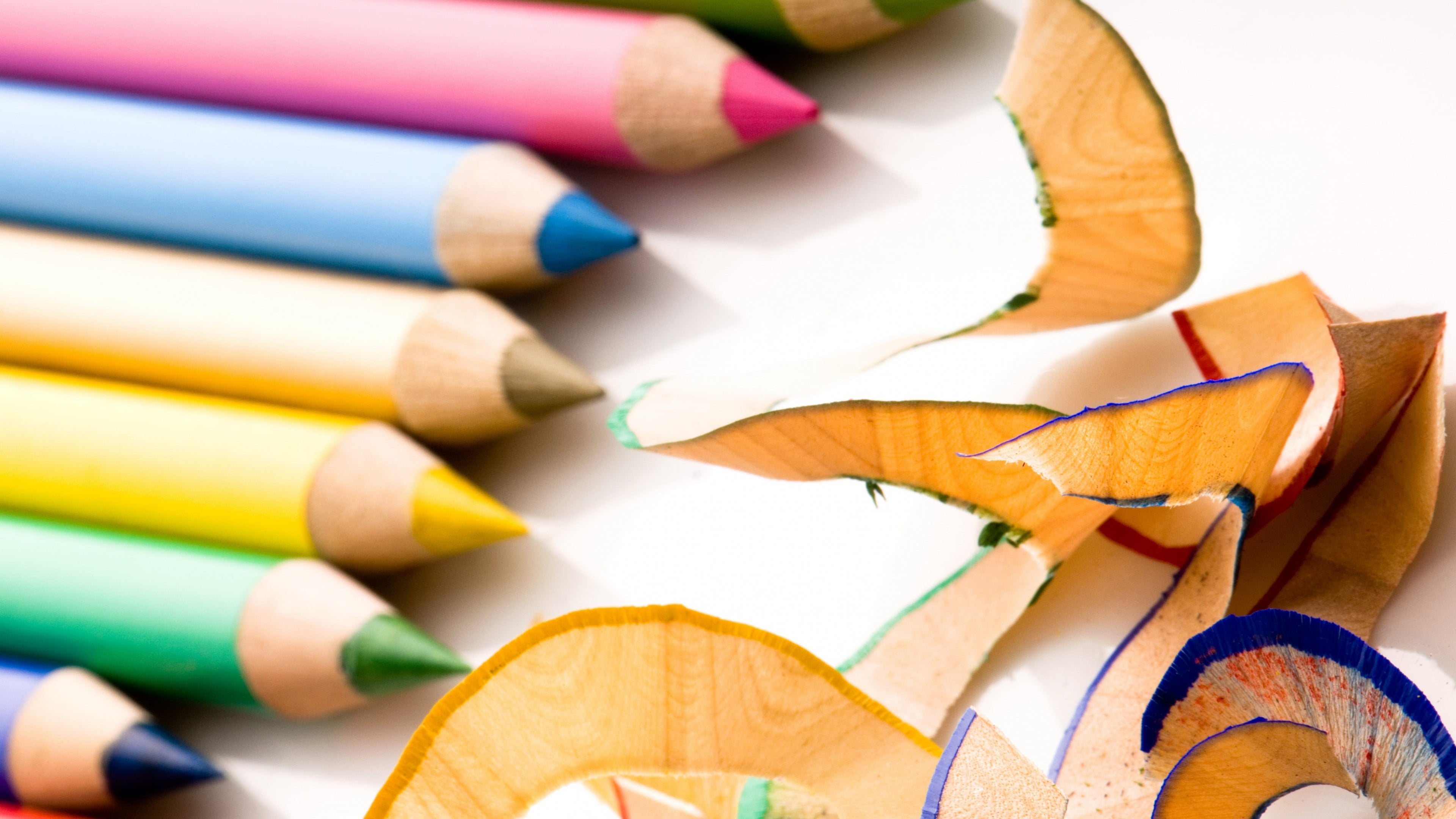 pencils, white, white Background, no People, creativity, variation, macro, art and Craft Equipment, vibrant Color, single Object, drawing - Art Product, HD Wallpaper