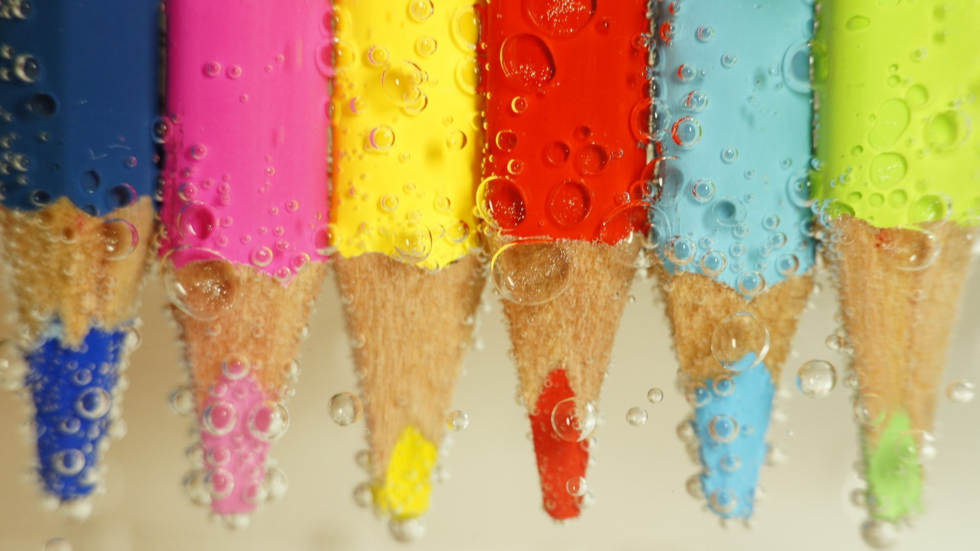 pencils, bubbles, 1080P, colorful, HD Wallpaper