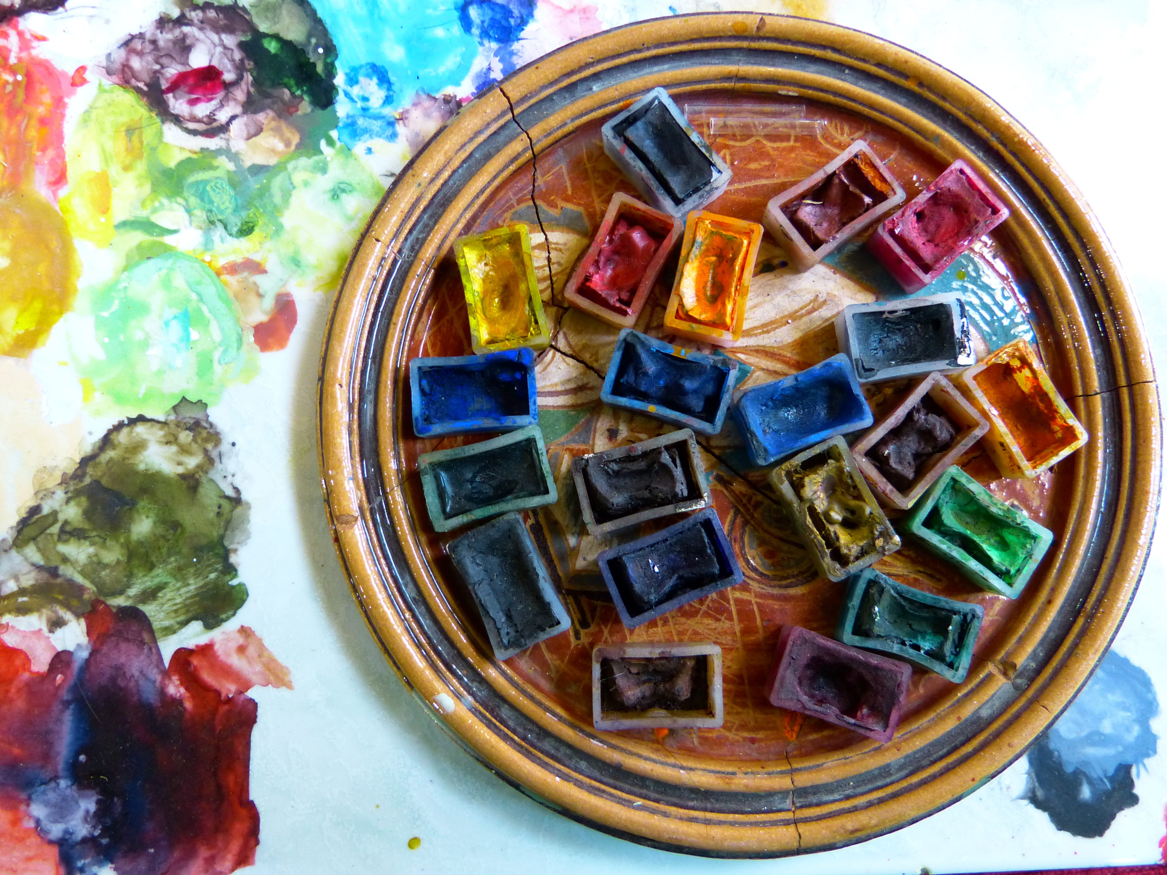 art, food and drink, watercolour painting, color, 4K, watercolor, healthy eating, close-up, directly above, bowl, colorful, temptation, high angle view, HD Wallpaper