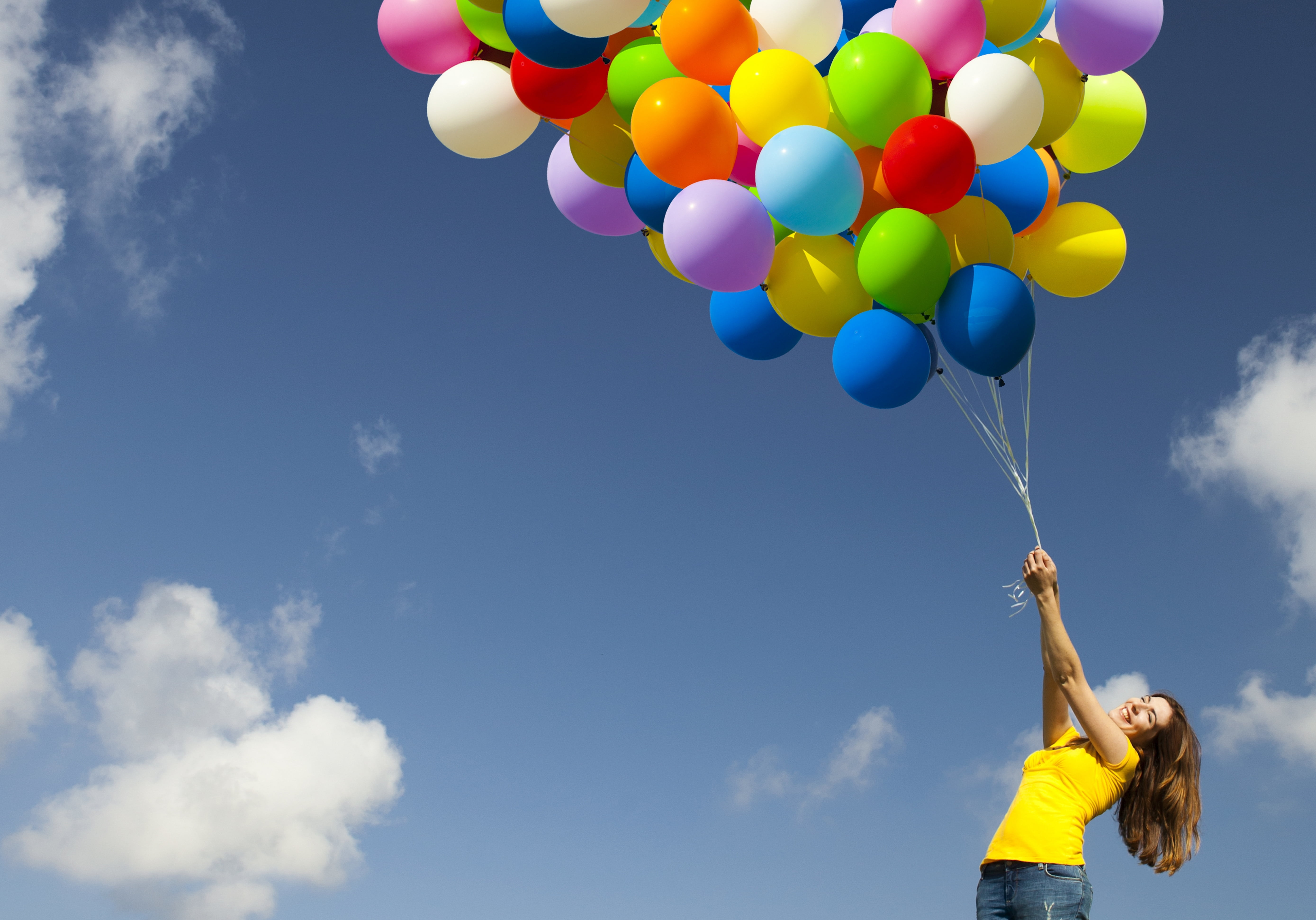celebration, caucasian Ethnicity, leisure Activity, clouds, flying, people, holding, arms raised, sky, real people, color Image, the sky, girl, child, freedom, HD Wallpaper