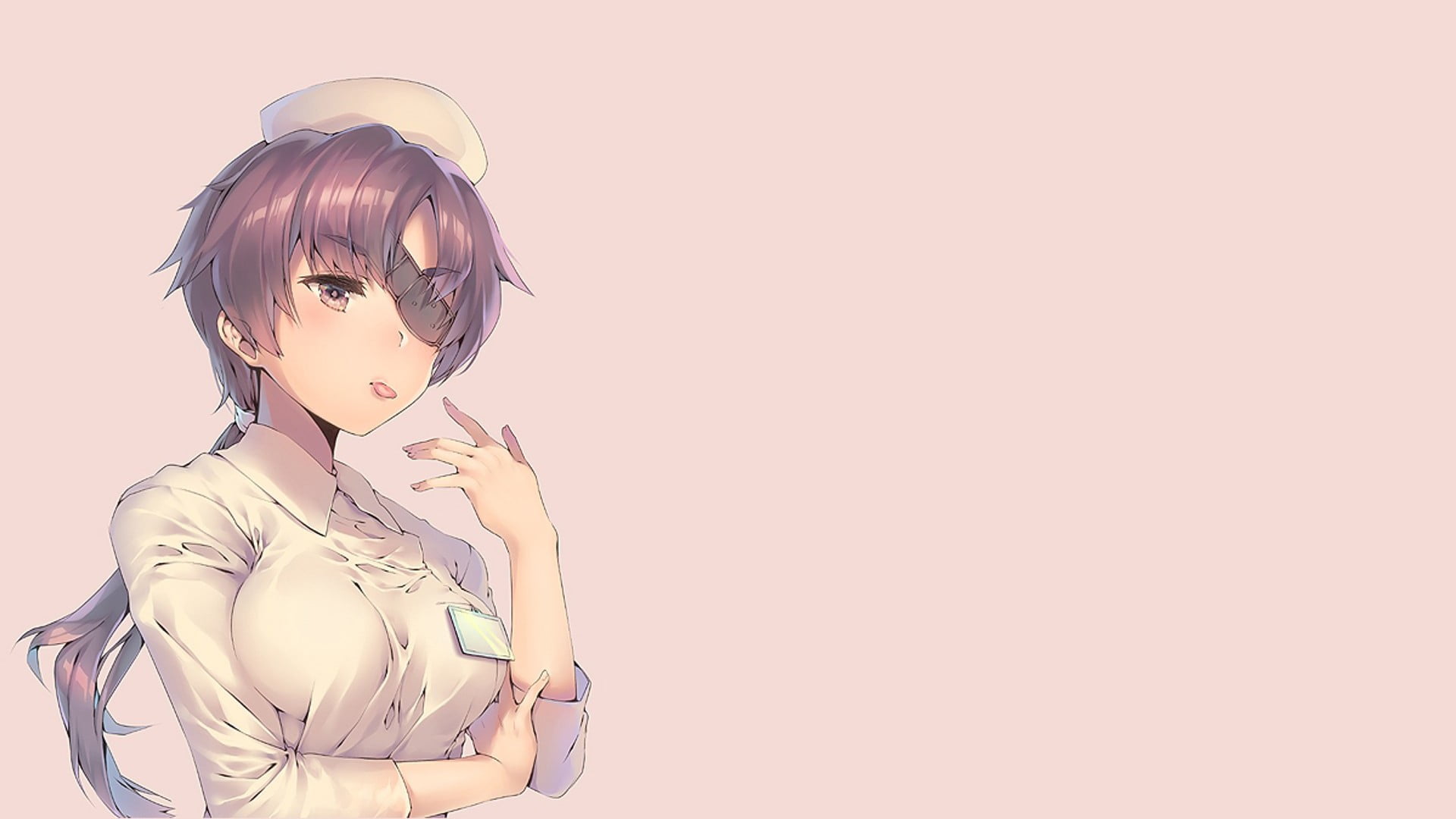cute, adult, portrait, copy space, beauty, Uryuu Minene, young adult, profile view, young women, Mirai Nikki, studio shot, indoors, hairstyle, nurses, beautiful woman, HD Wallpaper