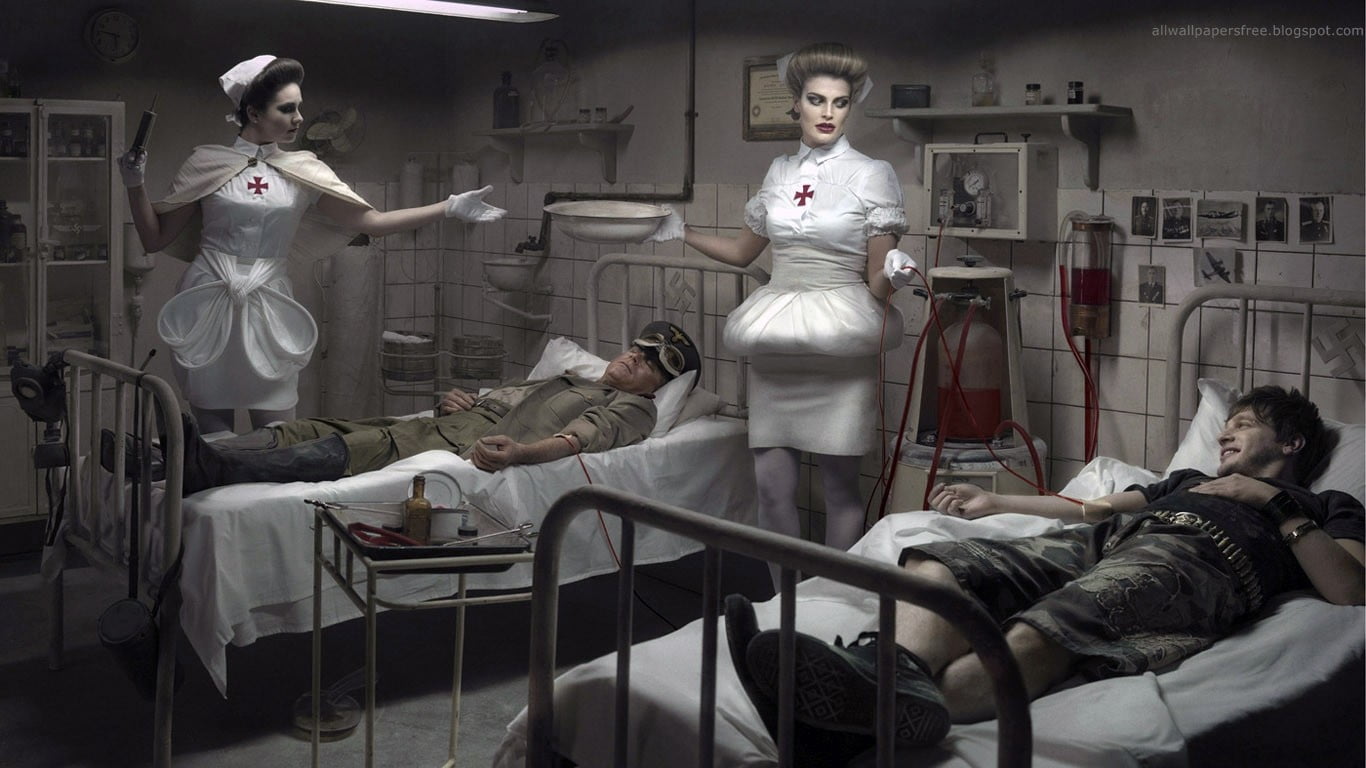 s, group of people, full length, nurses, young adult, illustration, adult, females, casual clothing, healthcare and medicine, furniture, bed, dress, males, HD Wallpaper